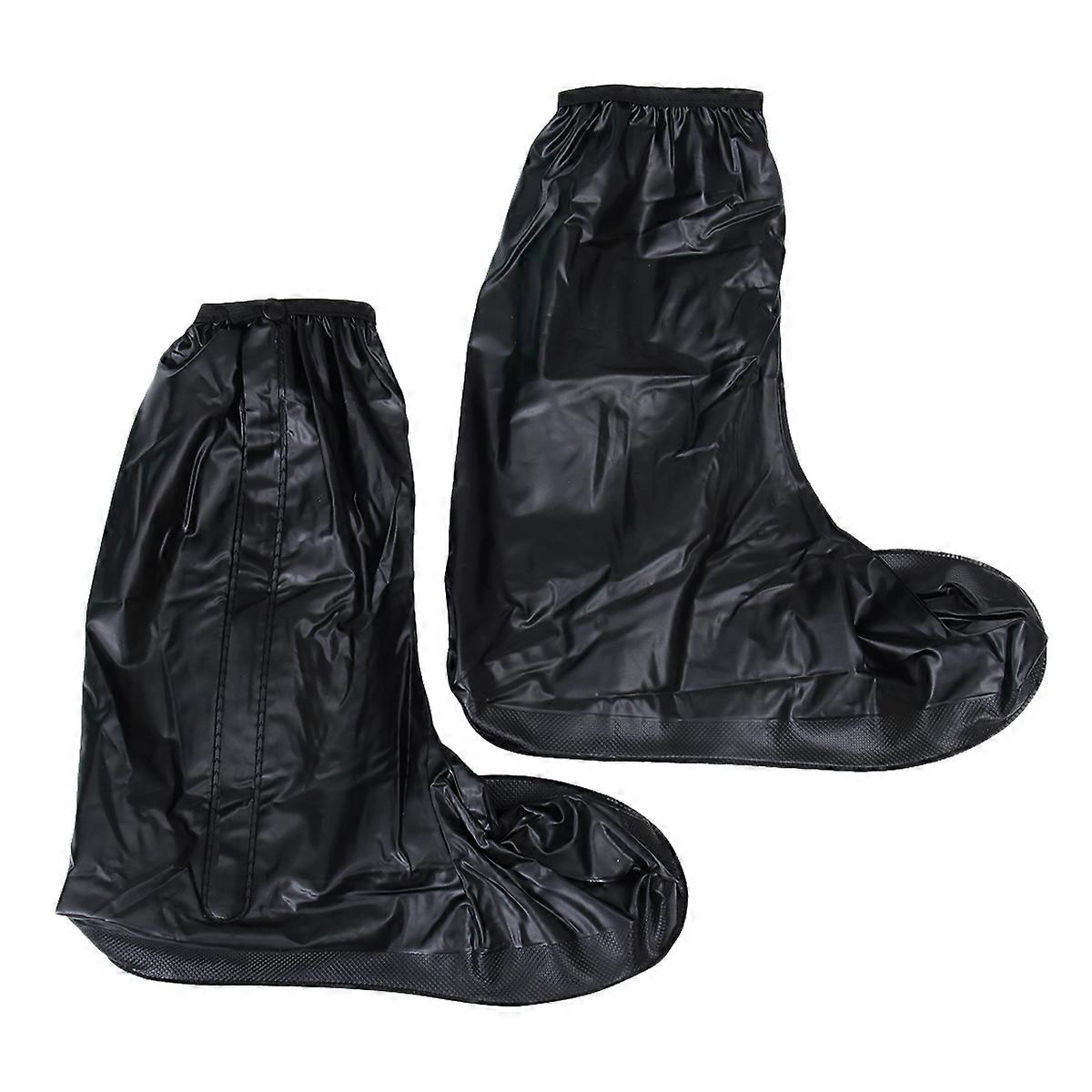 Rainproof Shoe Covers for Men High-Top Overshoes Black Foldable Design