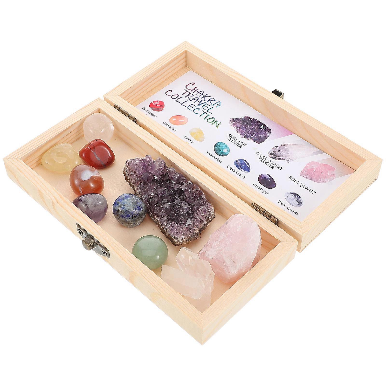 Quartz Crystal Raw Quartz Crystals Stones for Yoga 4Sets with Box