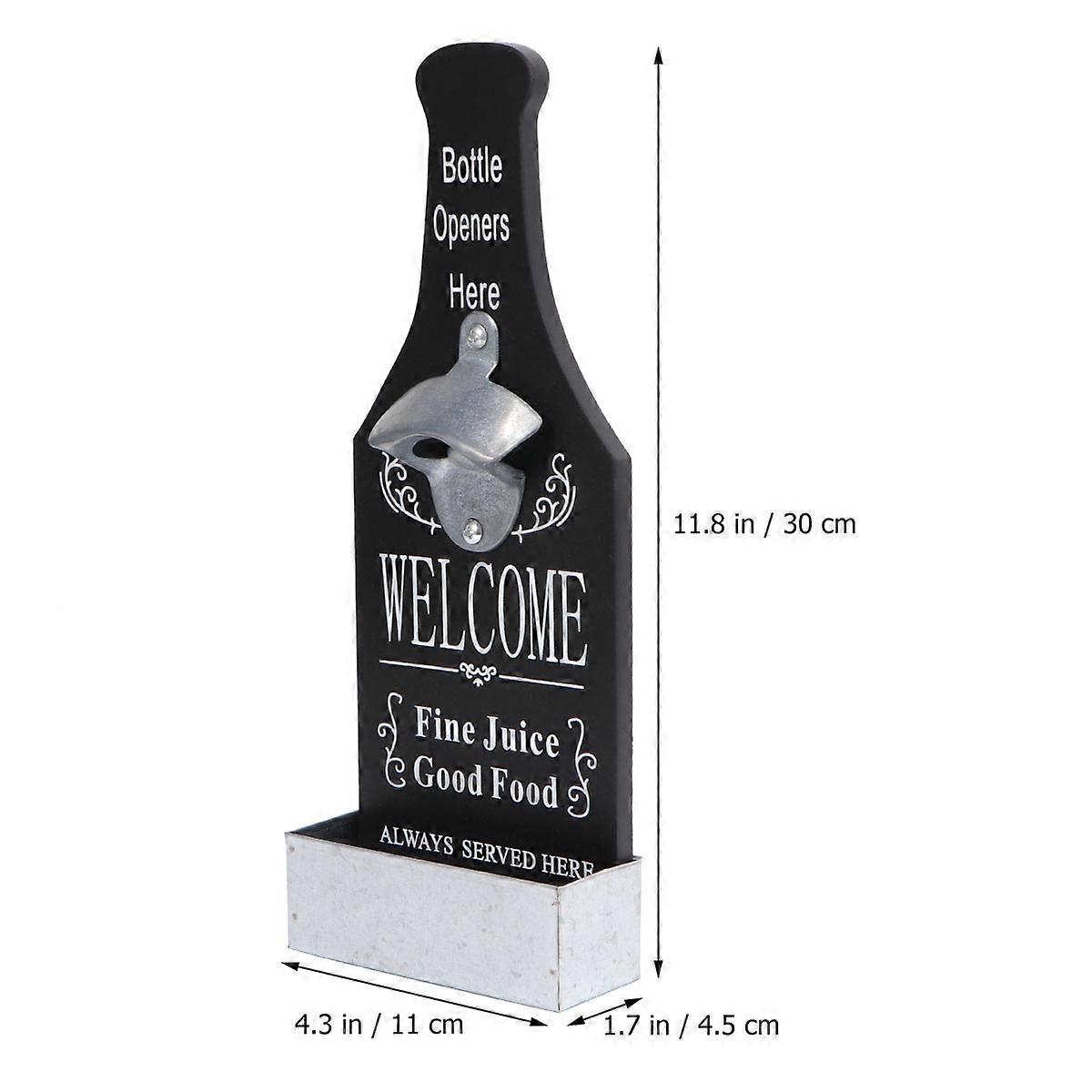 Wall Mounted Bottle Opener Wooden Design for Bar Use 3Pcs Black