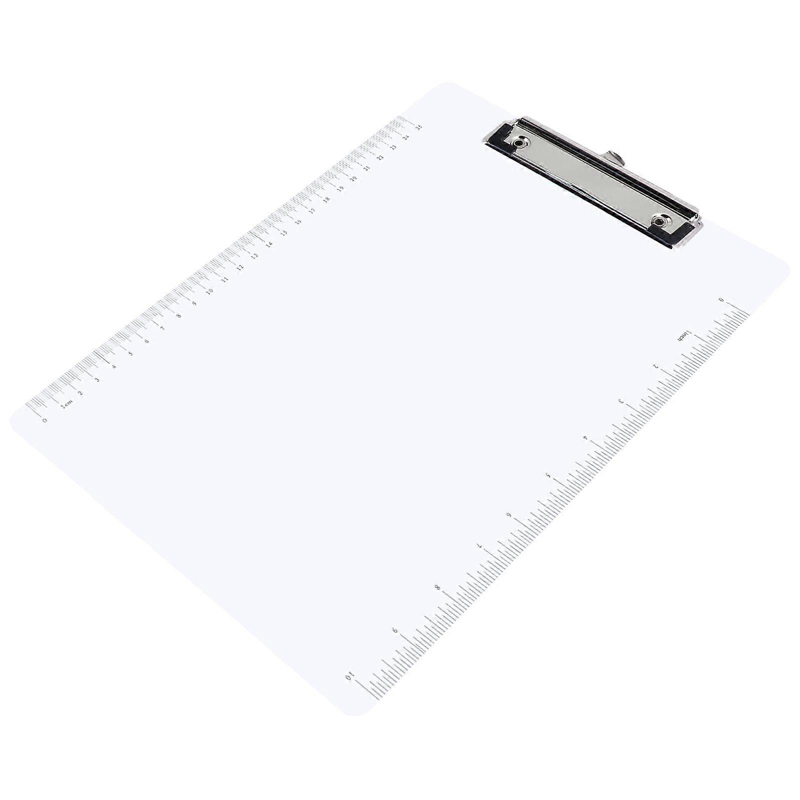 Acrylic Clipboard with Scale for Writing Boards 12Pcs Household Use