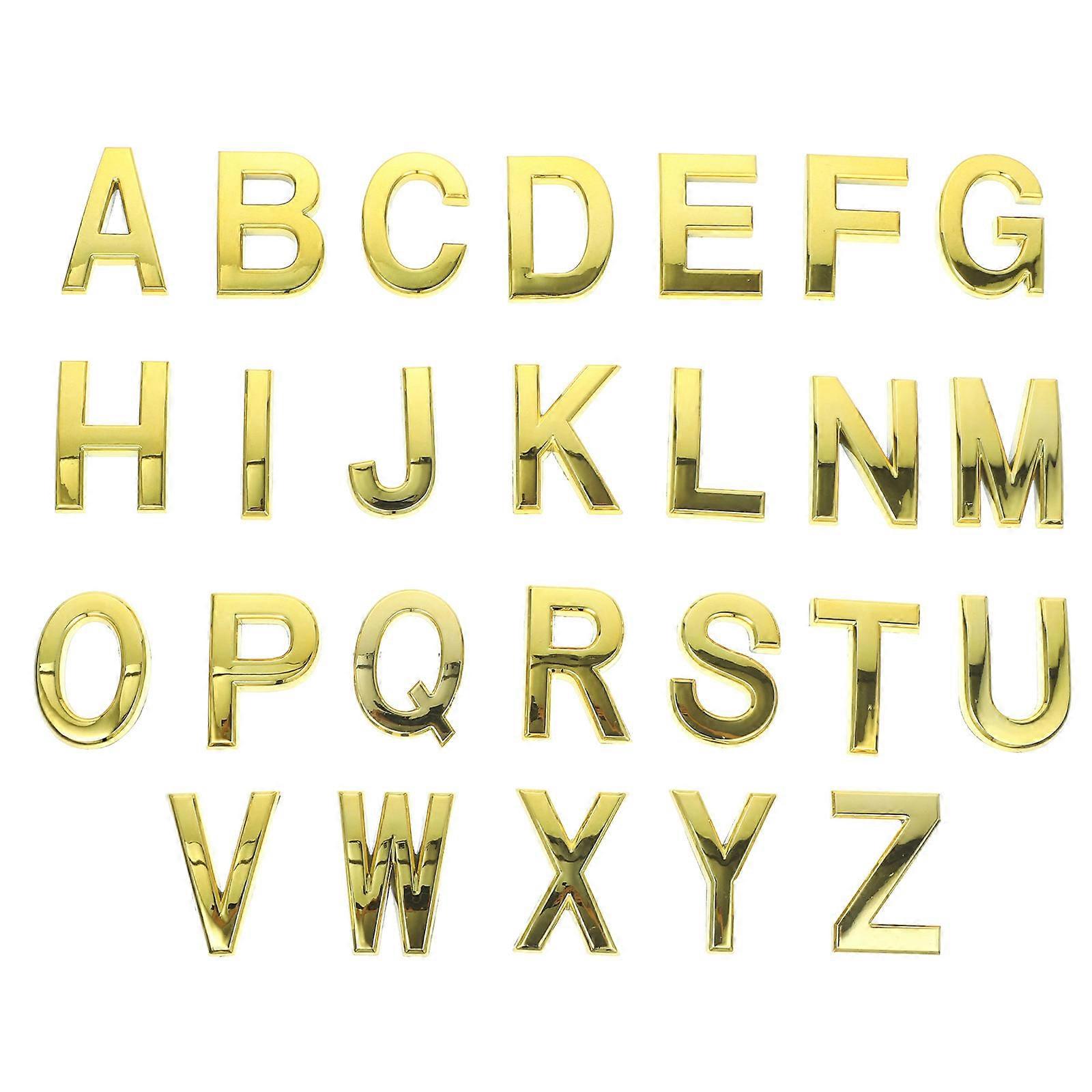 26Pcs Address Sign Set for Home Hotel Room Mailbox in Golden Abs Resin with Indication Function