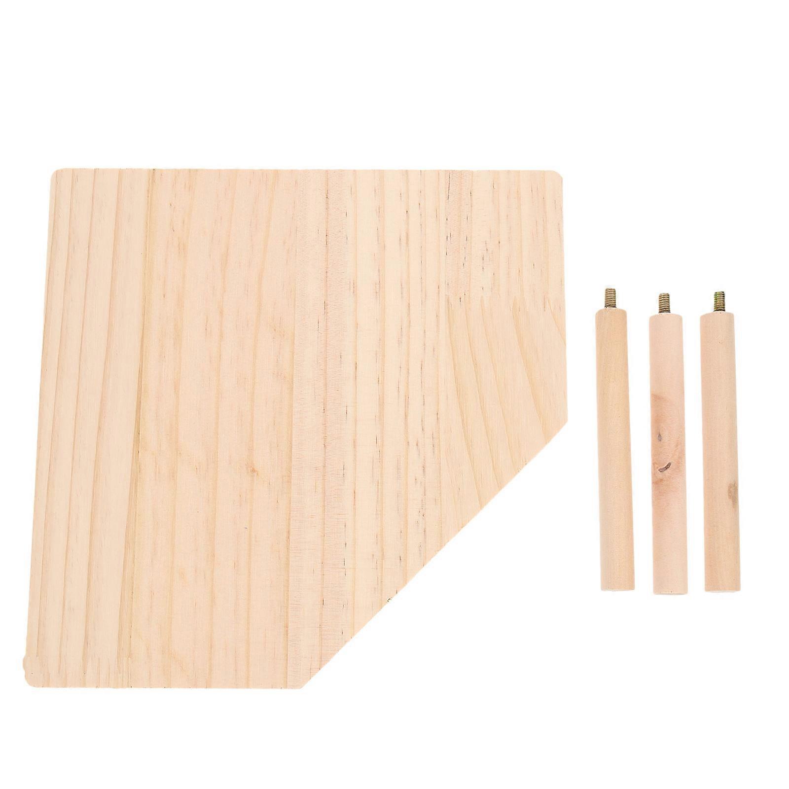 Wooden Hamster Playing Platform for Cage 2Pcs Khaki Durable Stand