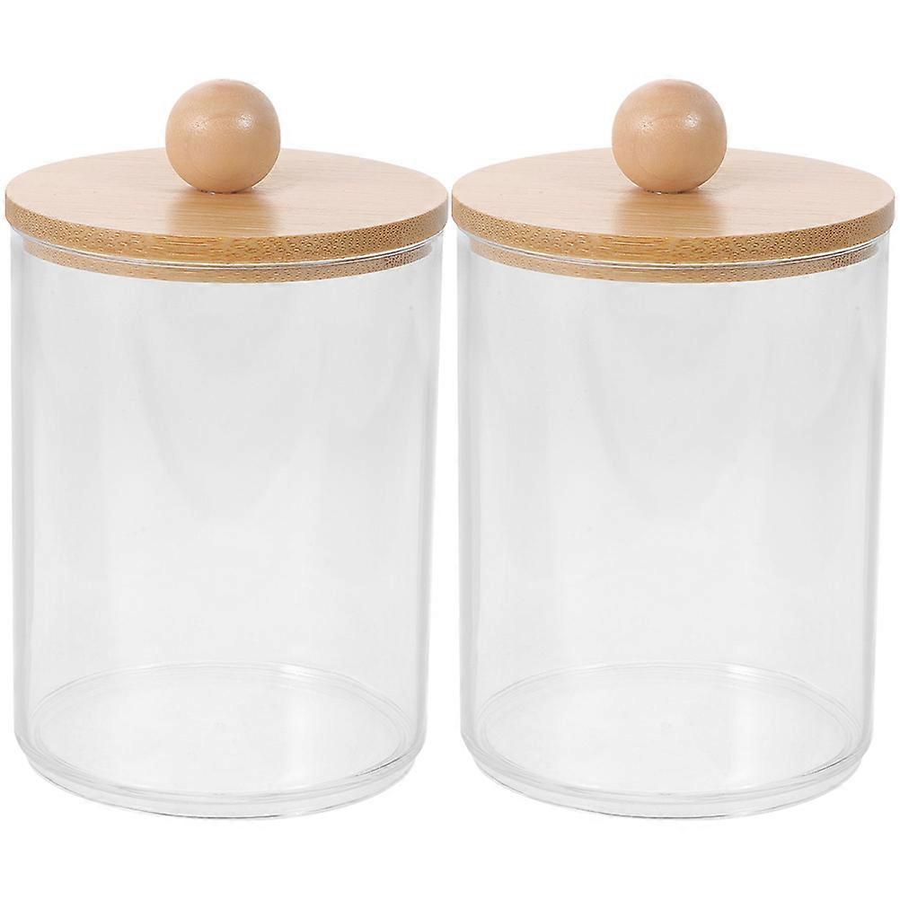 Cotton Swab Jar Clear for Storage 6Pcs Transparent Desktop Jars