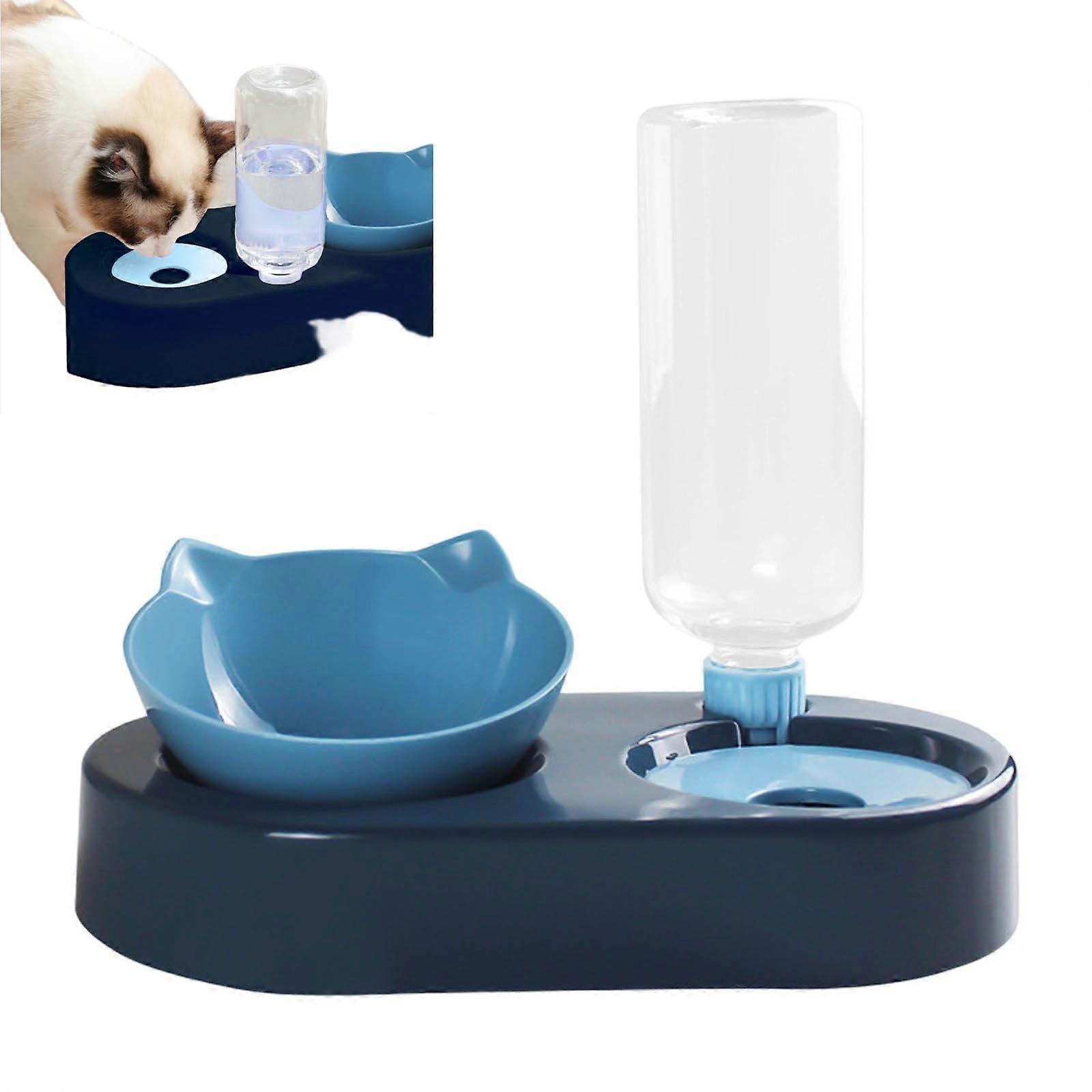 Pet Feeder Automatic Cat Food Dispenser And Dog Water Dispenser LeakProof 1Gallon Waterer Adjustable Feeding Station