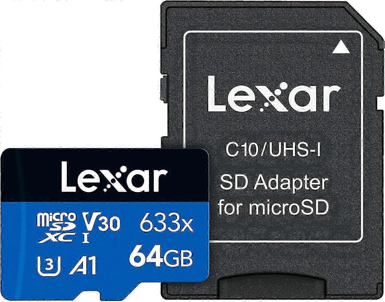 Lexar High-performance 633x 64gb Micro Sd Card, Microsdhc Uhs-i Card W/ Sd Adapter, Up To 100mb/s Read