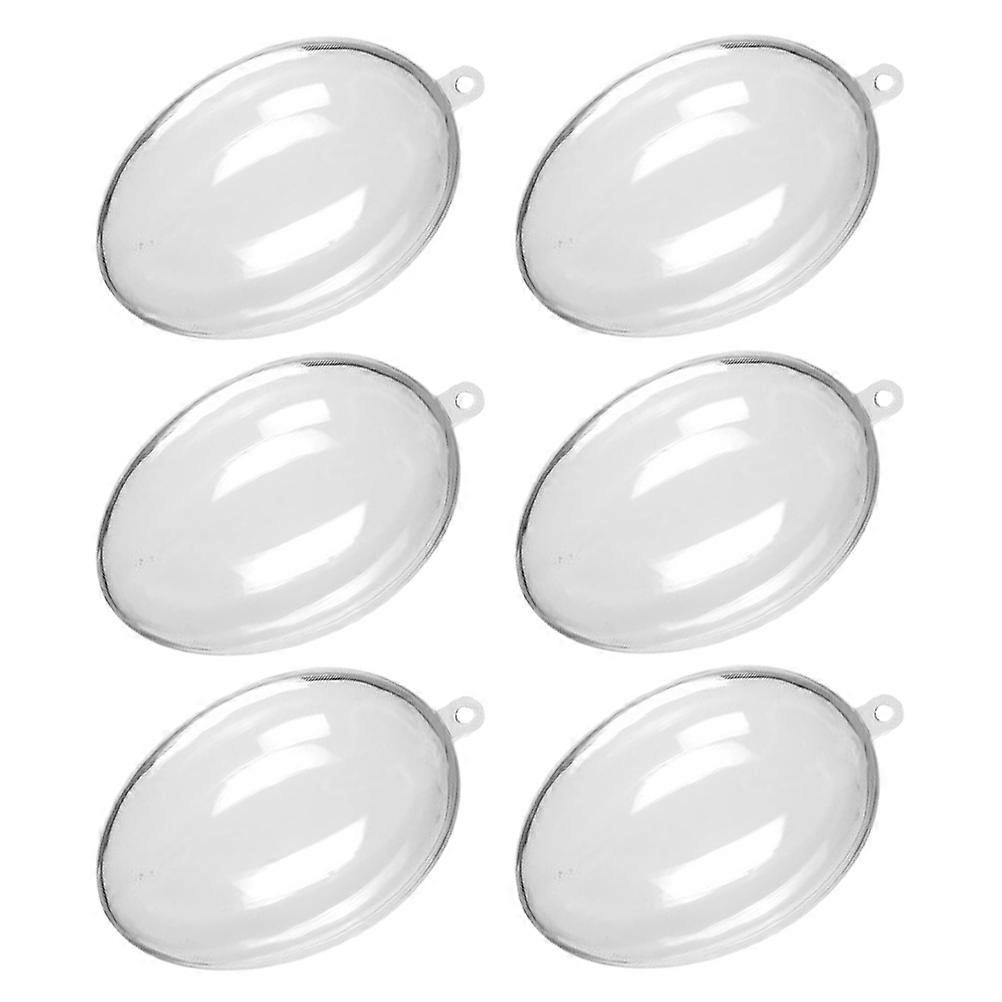 Clear Plastic Fillable Easter Eggs for Home Decor and Crafts 6Pcs