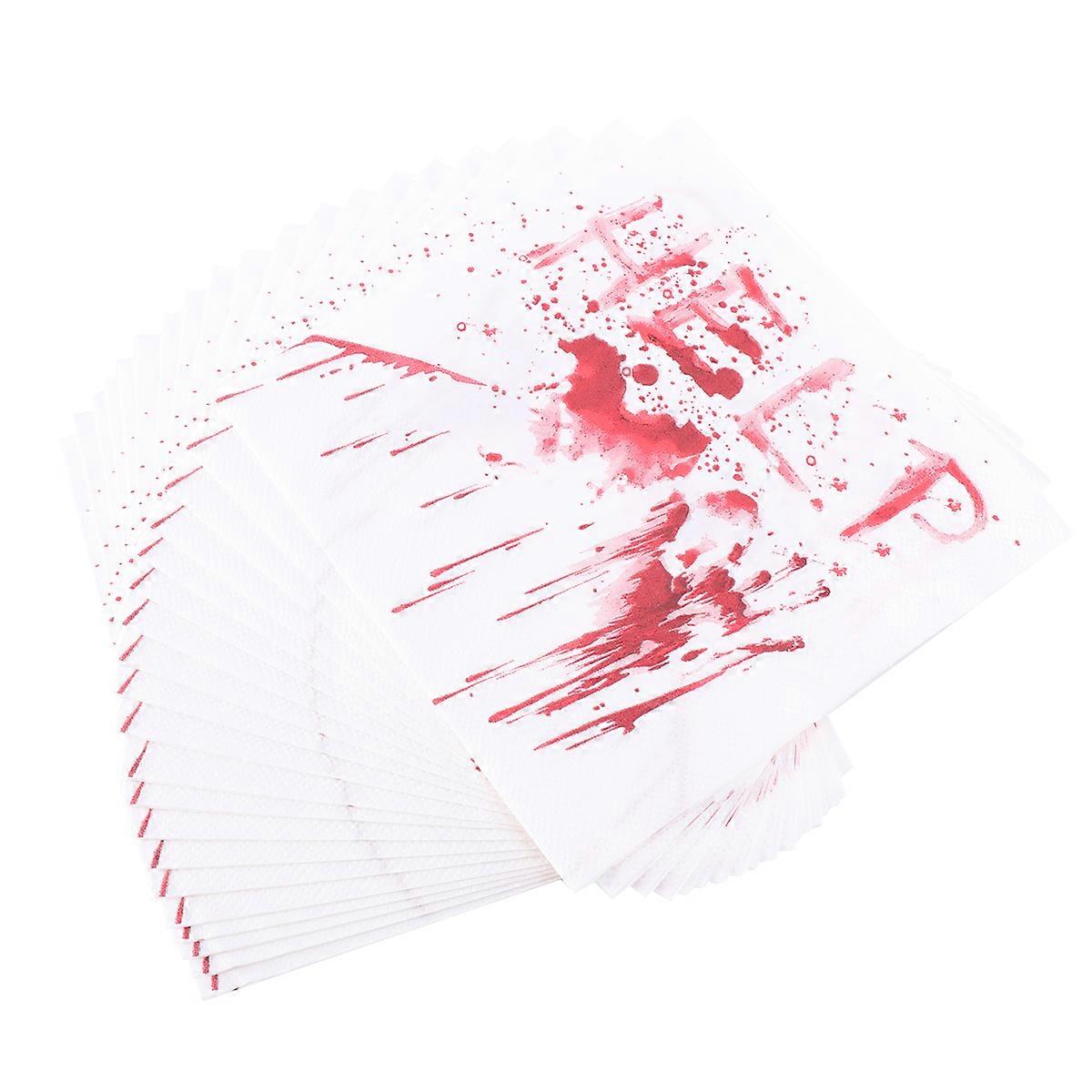 Halloween Napkins Paper Napkin for Party Use 80Pcs Blood Handprint Design