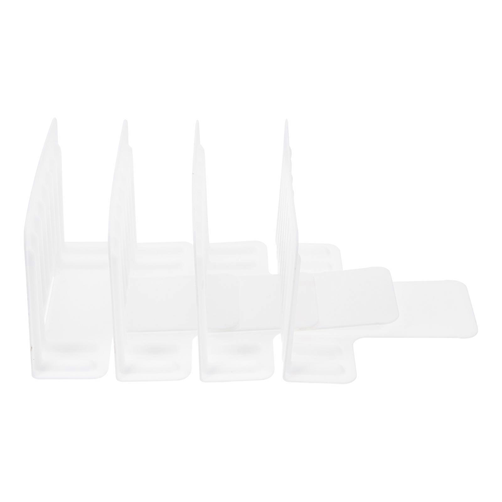 Plastic Drawer Dividers 4Pcs White Organizer Divider with Adjustable Positioning for Home