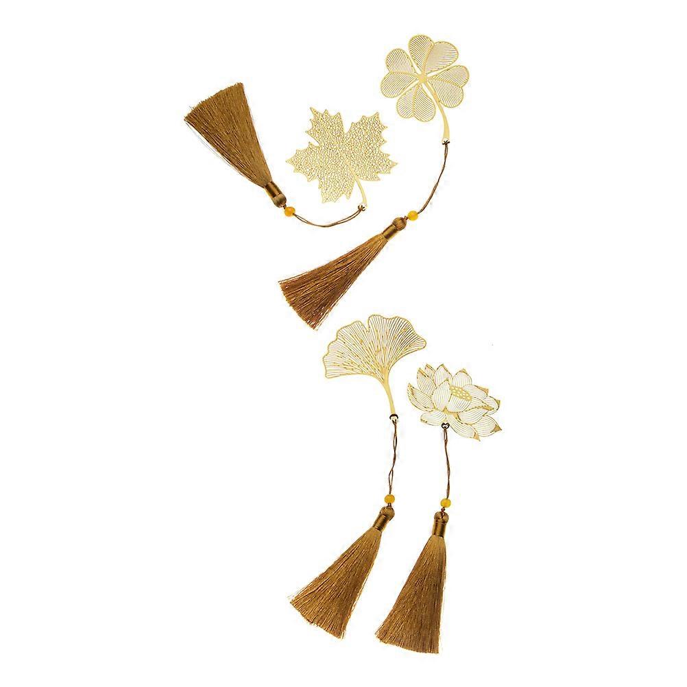 Metal Leaf Bookmarks for Book Lovers 4Pcs Decorative Gift Bookmarks