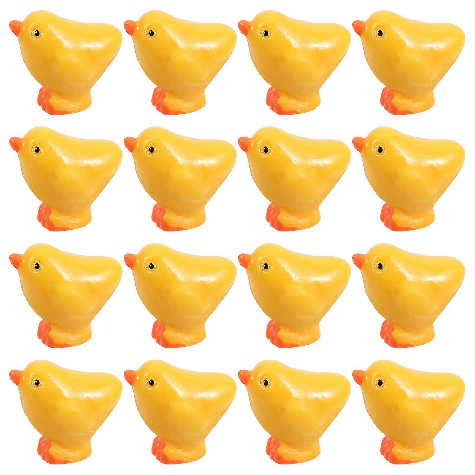 Mini Resin Figurines Chicken Decoration for Easter Micro Landscape 40Pcs