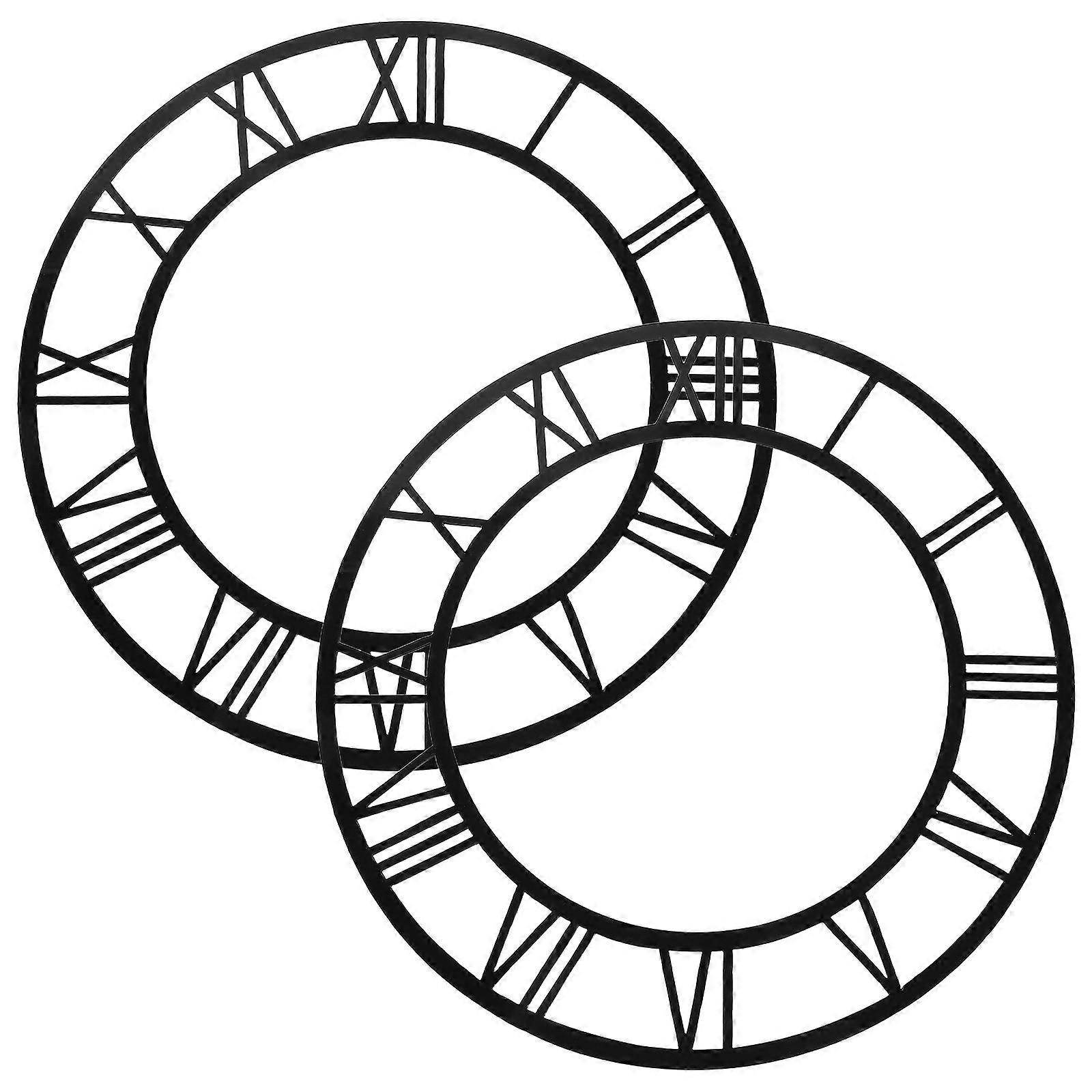 Roman Numerals Mirror Face Clock Sticker for Office Decoration 10Pcs