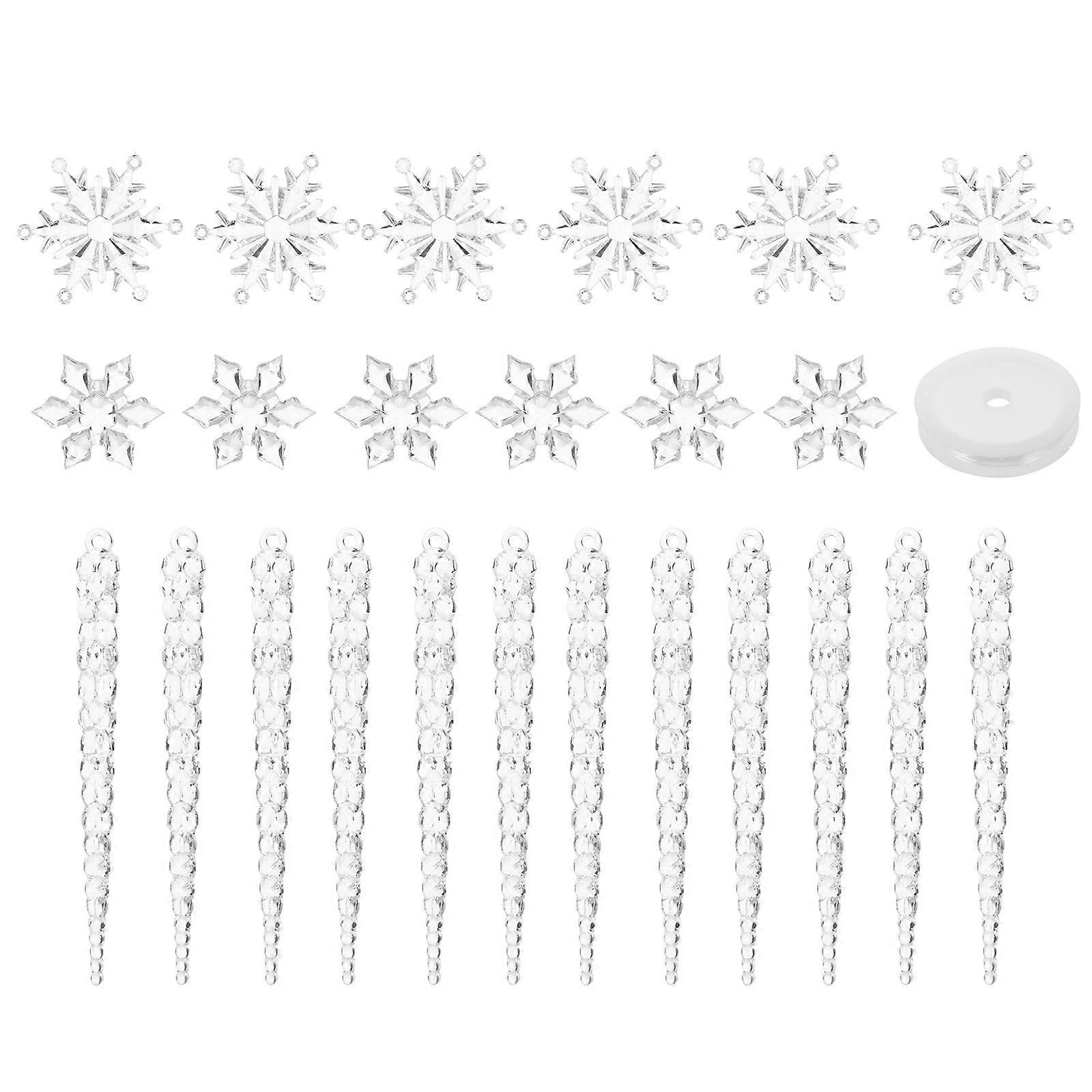 Christmas Tree Decorations for Hanging Snowflake Ornaments 2Sets