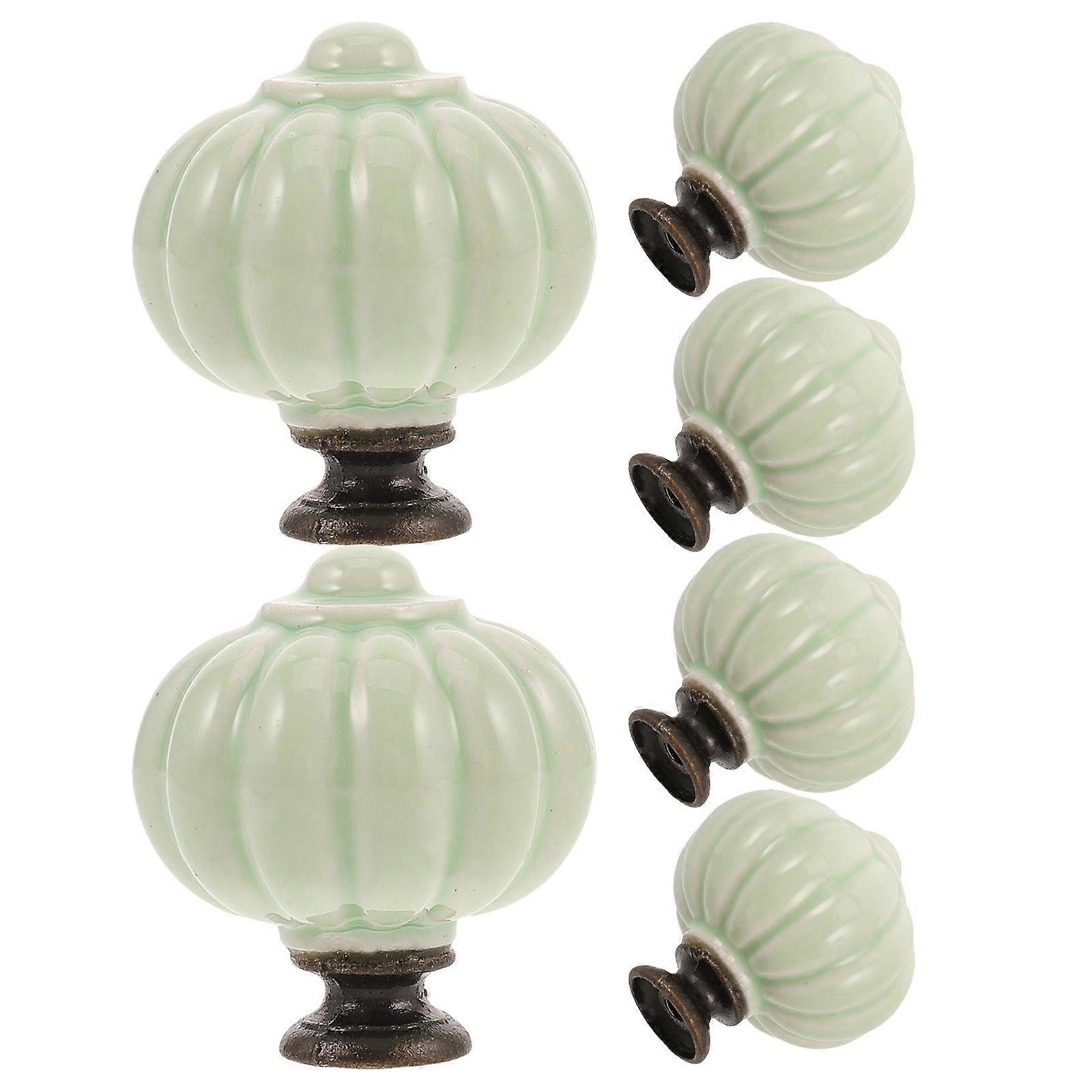 Pumpkin Ceramic Cabinet Knobs for Kitchen Drawers 24Pcs Green Pulls