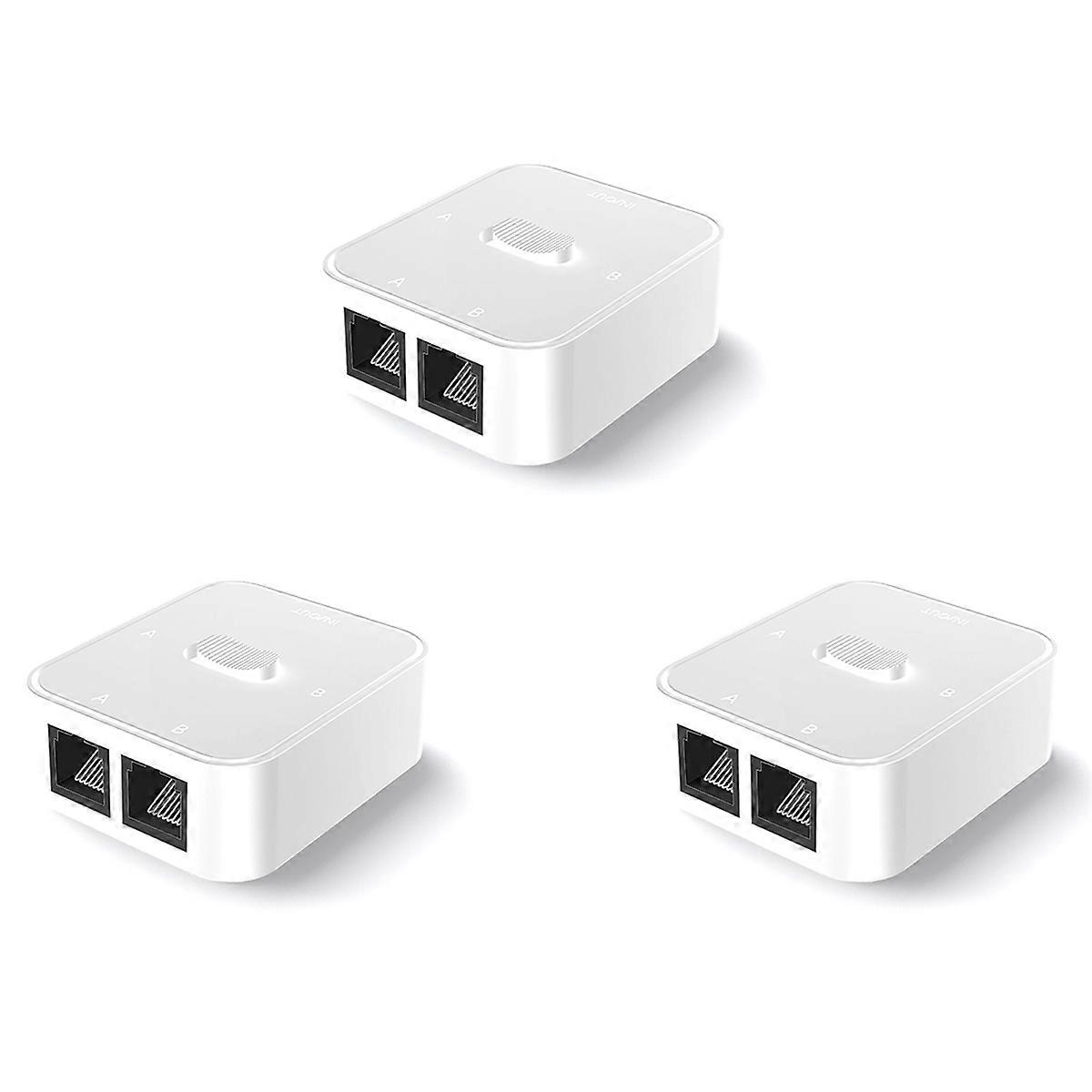 3X 2 Port RJ45 LAN CAT6 Switch 1000Mbps 2 in 1 Out /1 in 2 Out 2 in 1 OutRJ45 Network Splitter