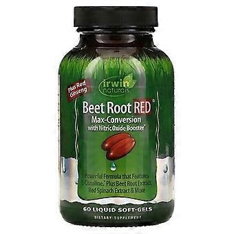 Irwin Naturals, Beet Root RED®, Max-Conversion with Nitric Oxide Booster, 60 Liquid Soft-Gels