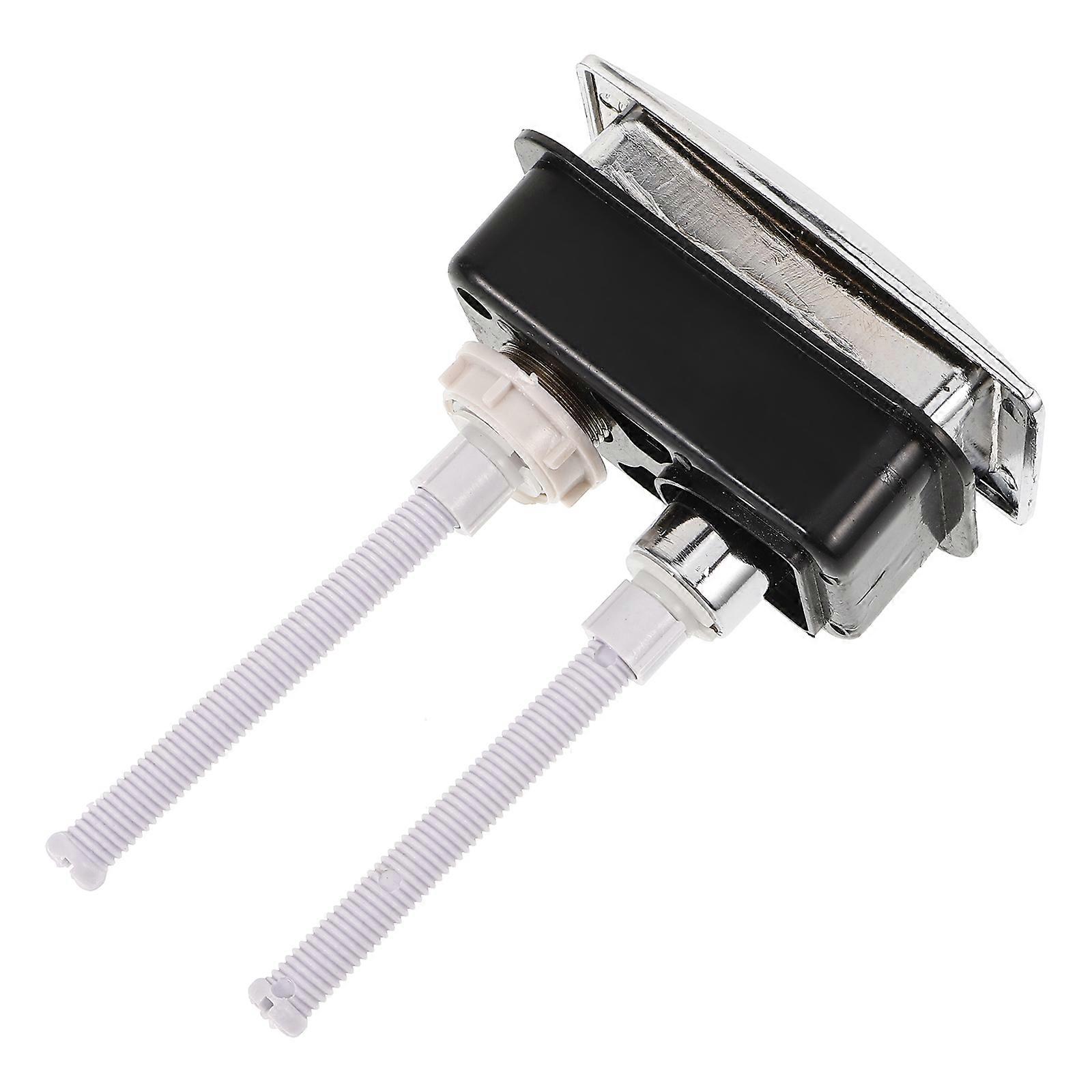 ABS Silver Double Flush Toilet Tank Button Replacement 3Pcs Set