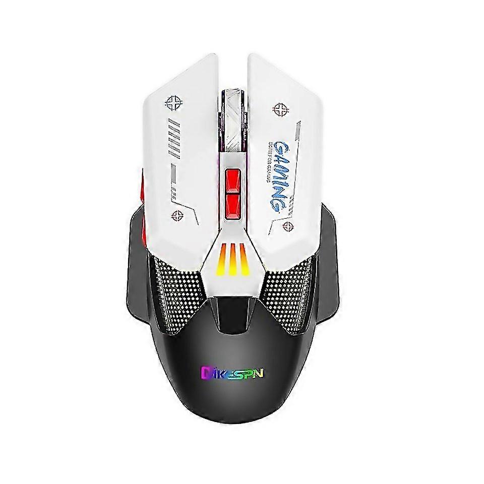 Souris de jeu filaire Mkespn 24 g, double mode, 10 000 dpi, Type-C, charge rapide, éclairage RVB, programmable, pour Mac