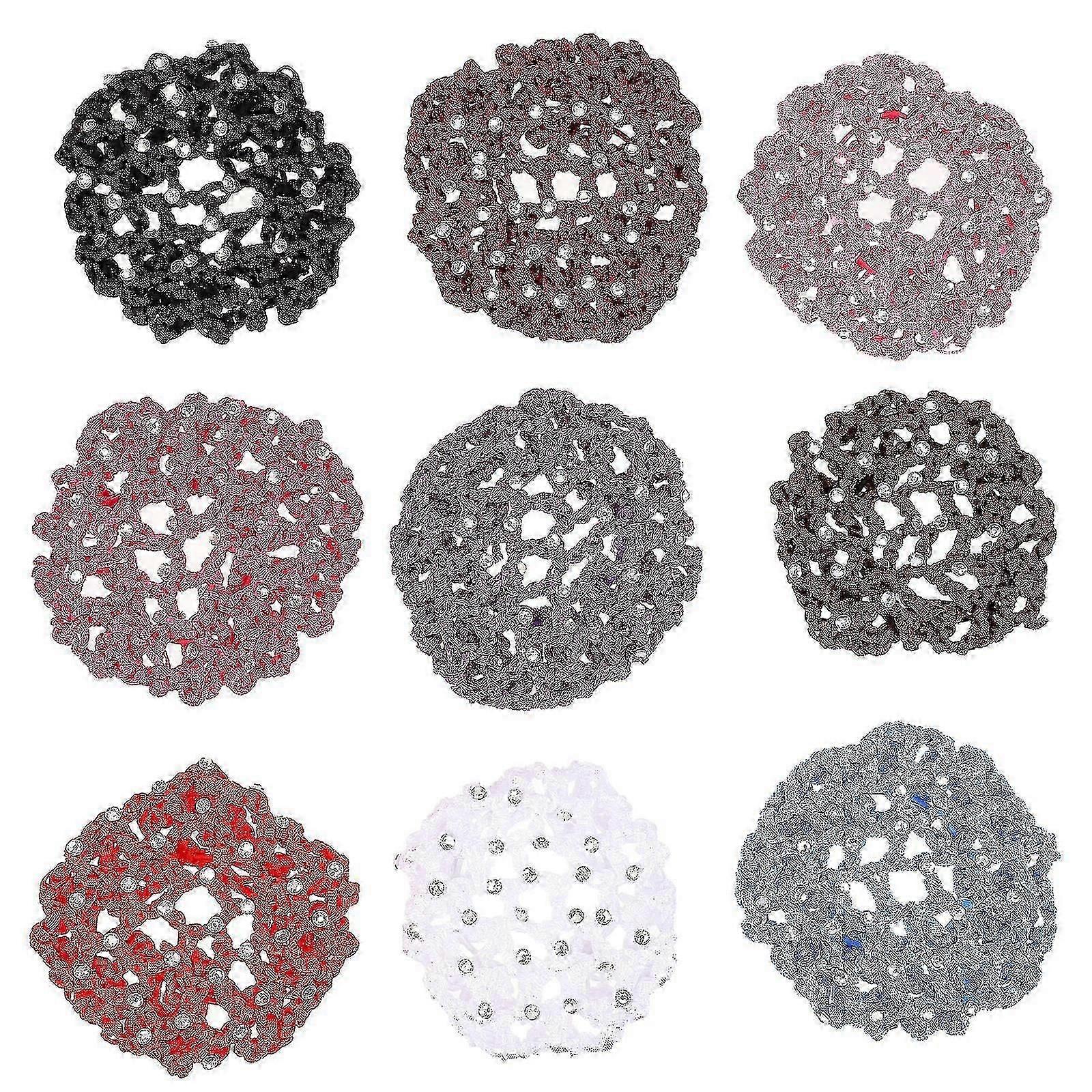 Haarnetz, 9 Stück, Strass-Häkel-Dutt-Abdeckung