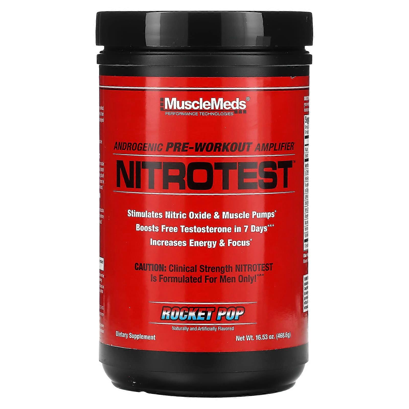Nitrotest, Androgenic Pre-Workout Amplifier, Rocket Pop, 16.53 oz (468.6 g)