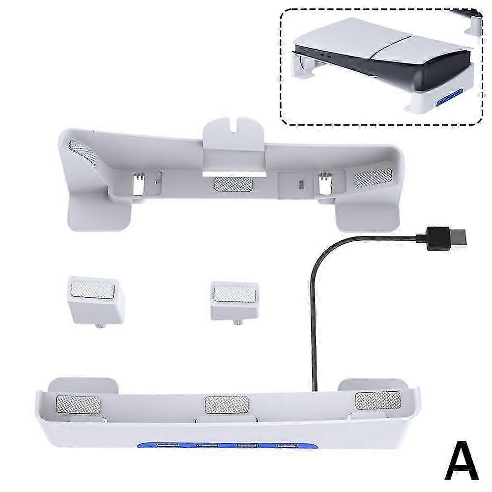 2025 White (A) 1 set$for PS5 pro/Slim console horizontal storage stand with HUB expansion flat stand with 4 USB2.0 ports