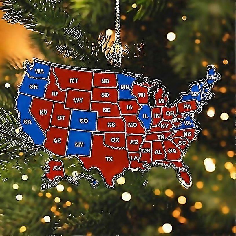 For Us Election Map Ornament 2024 2024 Election Results Map Election Map Christmas Ornament Presiden