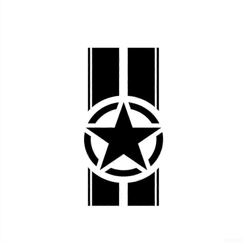 Car Hood Racing Stripe Decal Waterproof PVC 45x110cm, Easy Apply & Remove, Compatible with TJ LJ JK, Black