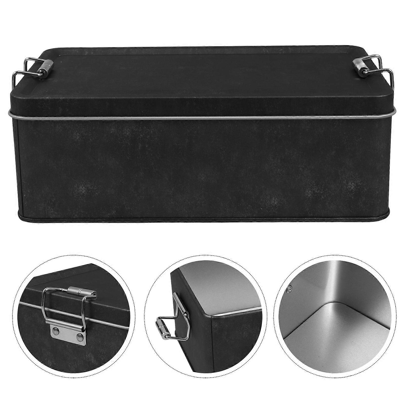 Tin Can Metal Storage Container For Kitchen Counter Rectangular Tin Box With Lid For Cookies Candy Pineapple Pastry Packaging