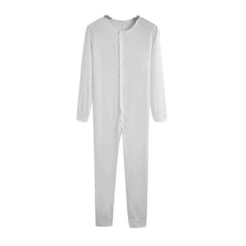 Miehet Pitkähihainen Yksiosainen Jumpsuit Pyjamas Sleepwear Playsuit Yöasut