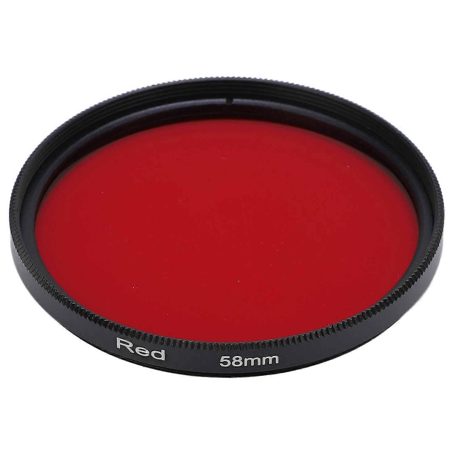 Threaded Camera Lens Filter Full Red Color Filter Optical Glass for Nikon Camera Lens58mm