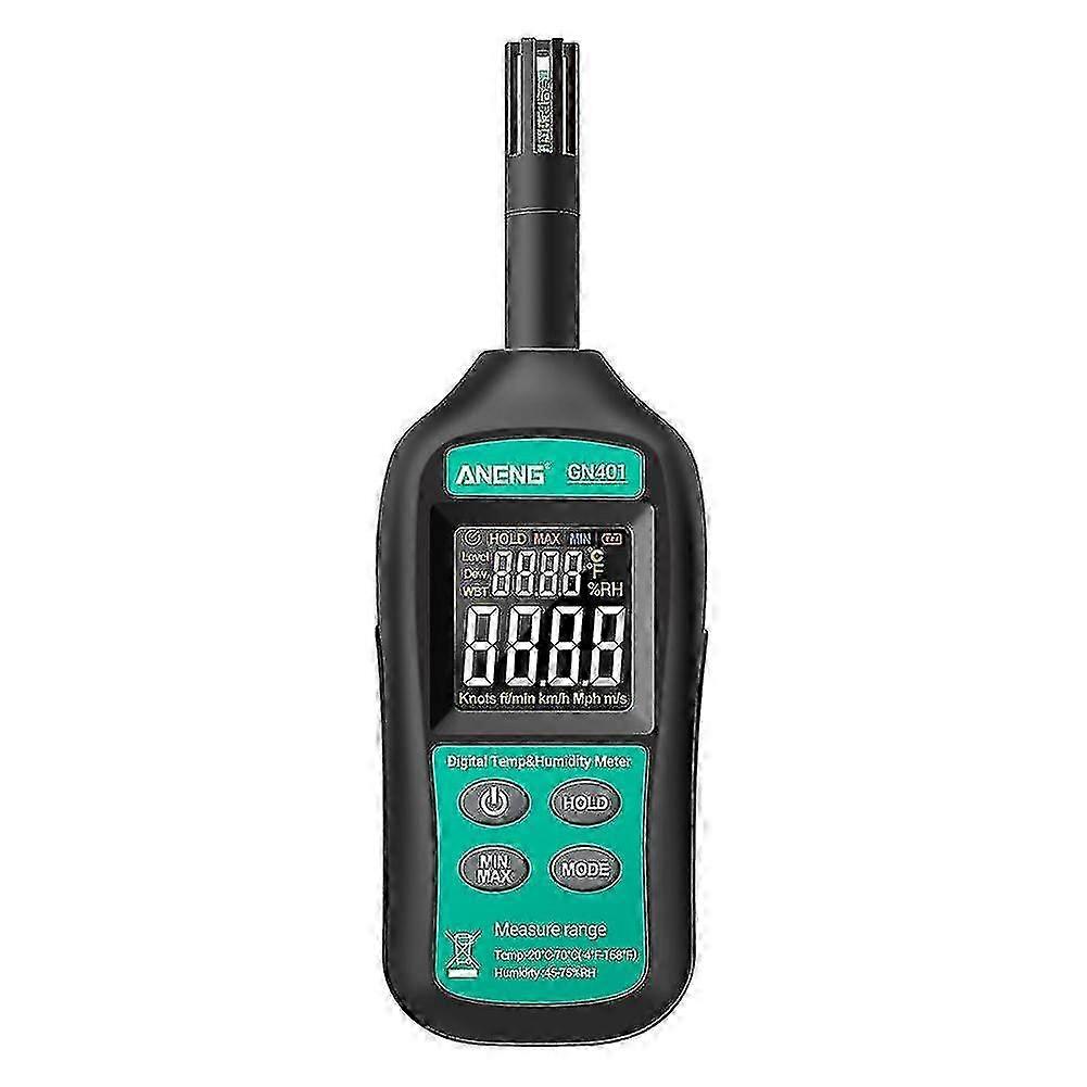 25-26 Digital Display Abs With Dew Point Wet Bulb Auto Power Off 2 In 1 Lcd Backlight Temperature Humidity Meter Battery Powered Home