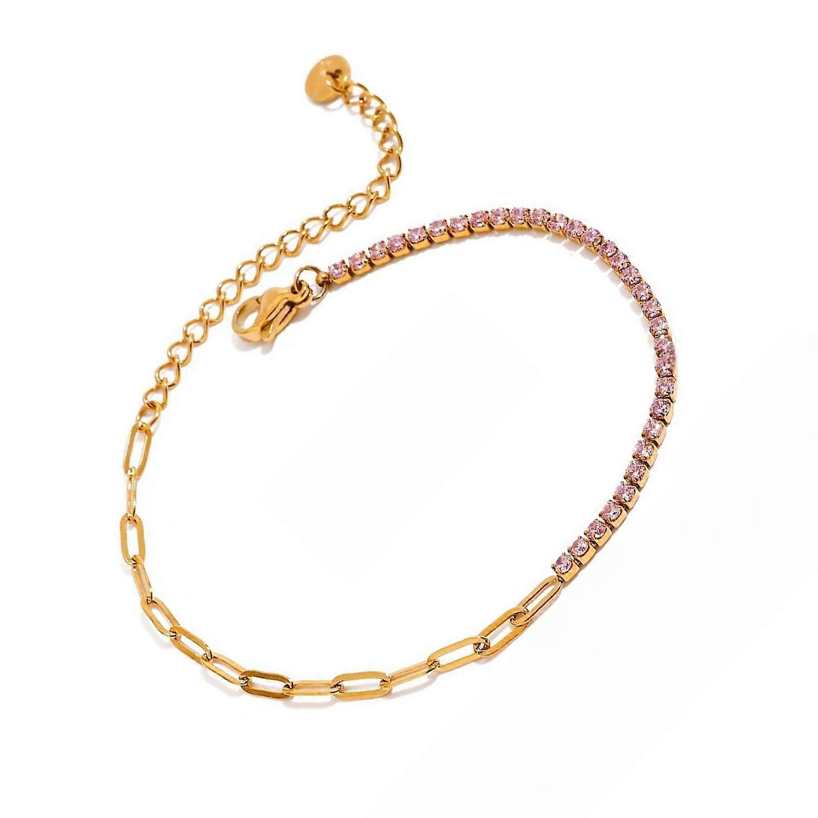 Lightweight Stainless Steel Heart Charm Bracelet Featuring 5cm Extension Chain And 4 Fashion Forward Color Variations Multicolor