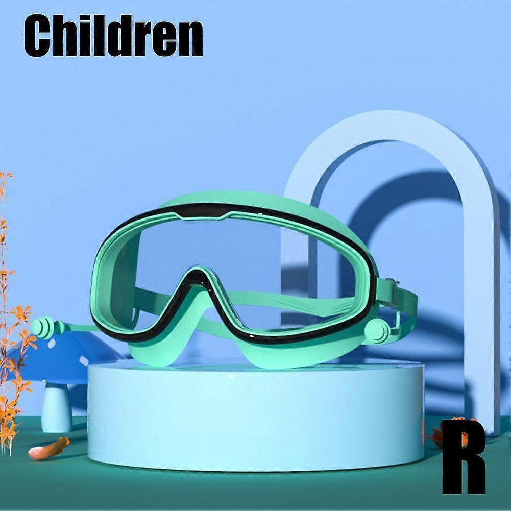 Anti Fog Swimming Goggles Large Frame Wide View Waterproof Seal with Earplugs Adjustable Strap