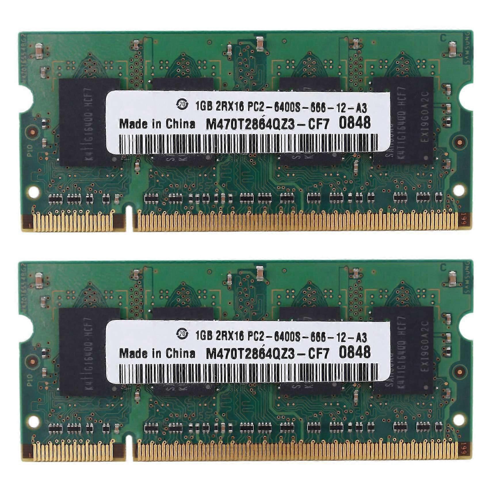 2x Ddr2 1gb Notebook Ram Mémoire 2rx16 800mhz Pc2-6400s 200broches Sodimm Laptop Memory