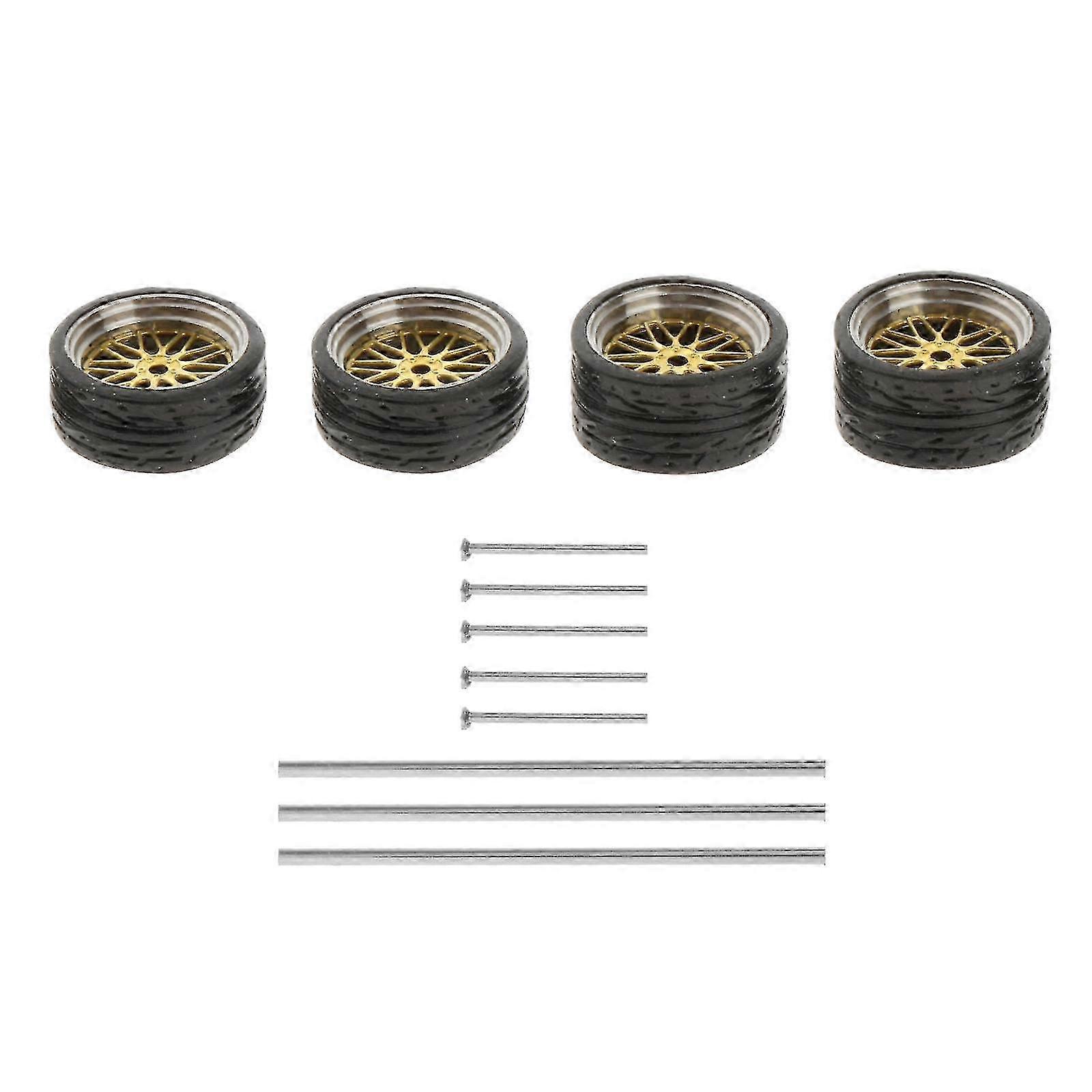 1:64 Scale Diecast Racing Model Car Wheel & Tire Set Accessories Style A