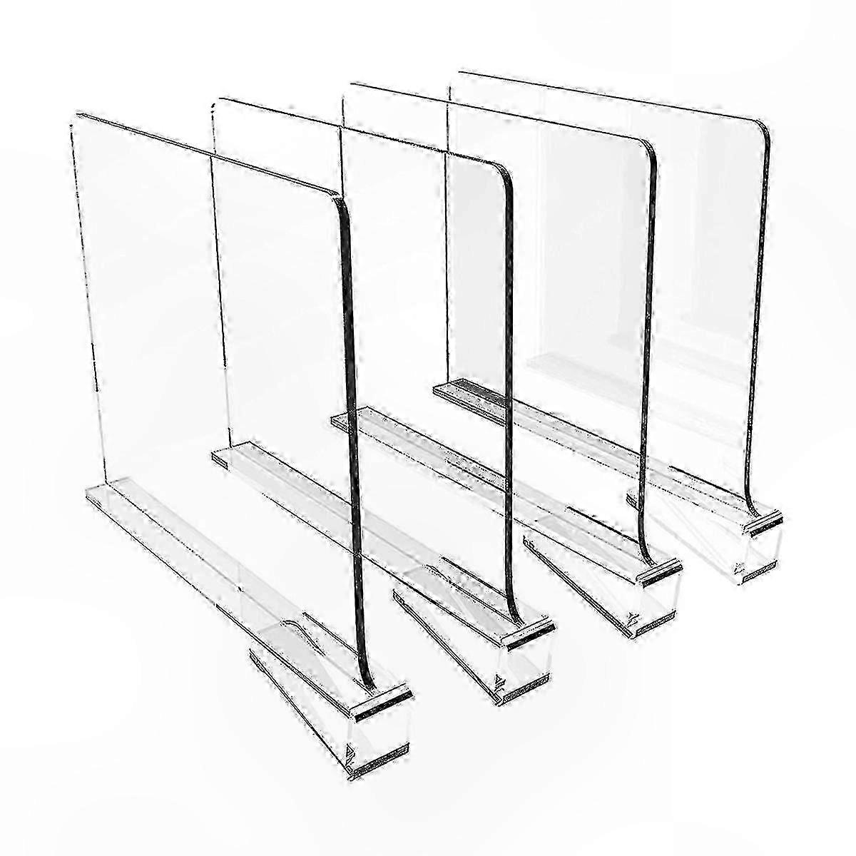 Διαχωριστικά ραφιών 4 τεμαχίων για οργάνωση ντουλαπιών, διαφανή ξύλινα διαχωριστικά ραφιών για ντουλάπια κουζίνας, clot TA