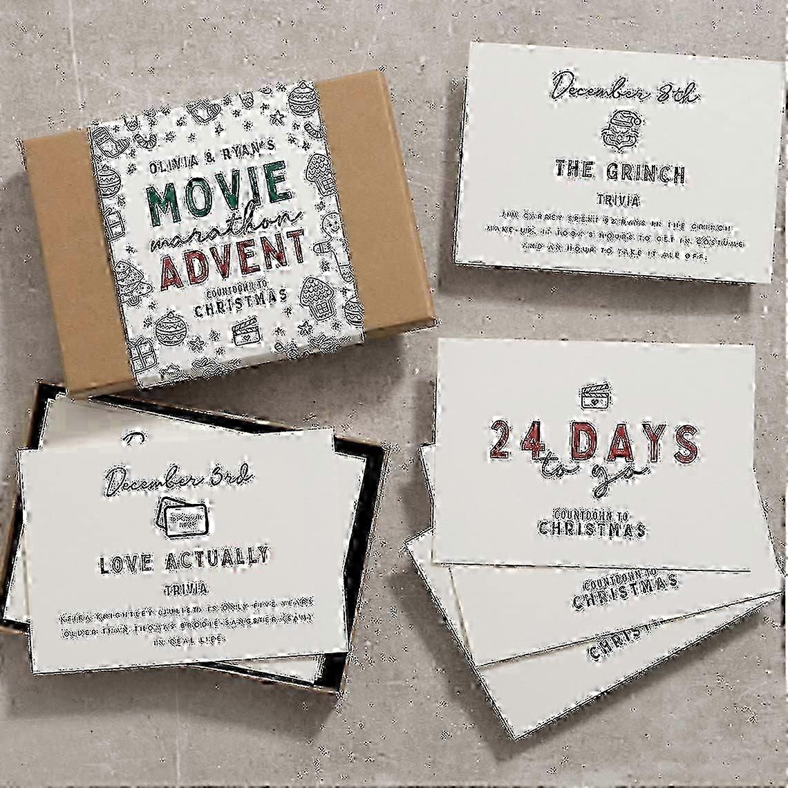 24Pcs Christmas Advent Card, 2025 Christmas Advent Calendar, Christmas Countdown CalendarAA