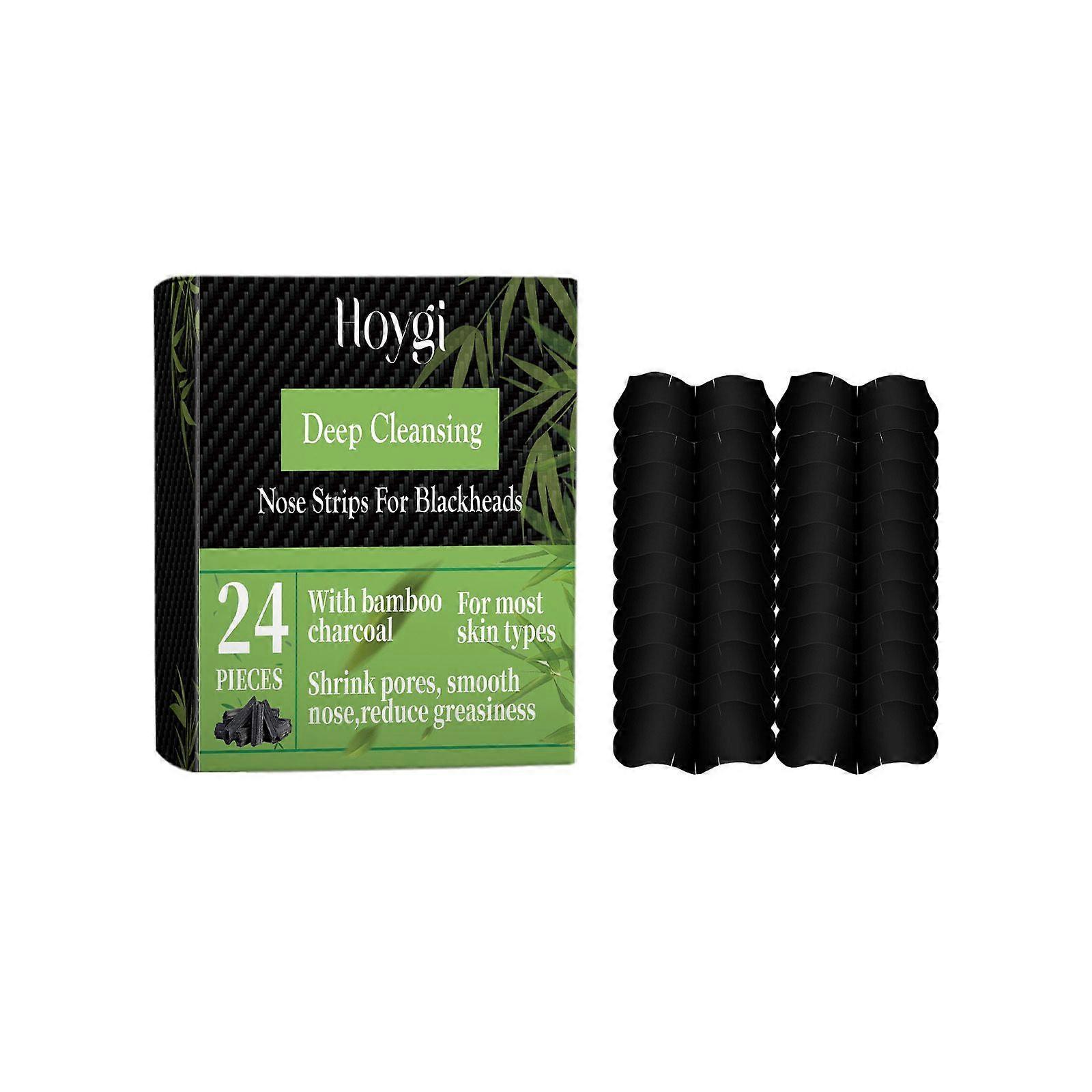Hoygi Bamboo Charcoal Blackhead Patch: Delicate Skin Care, Gentle Cleansing Of Acne, Strawberry Nose, Pore Shrinking, Nose Tip Cleansing Patch