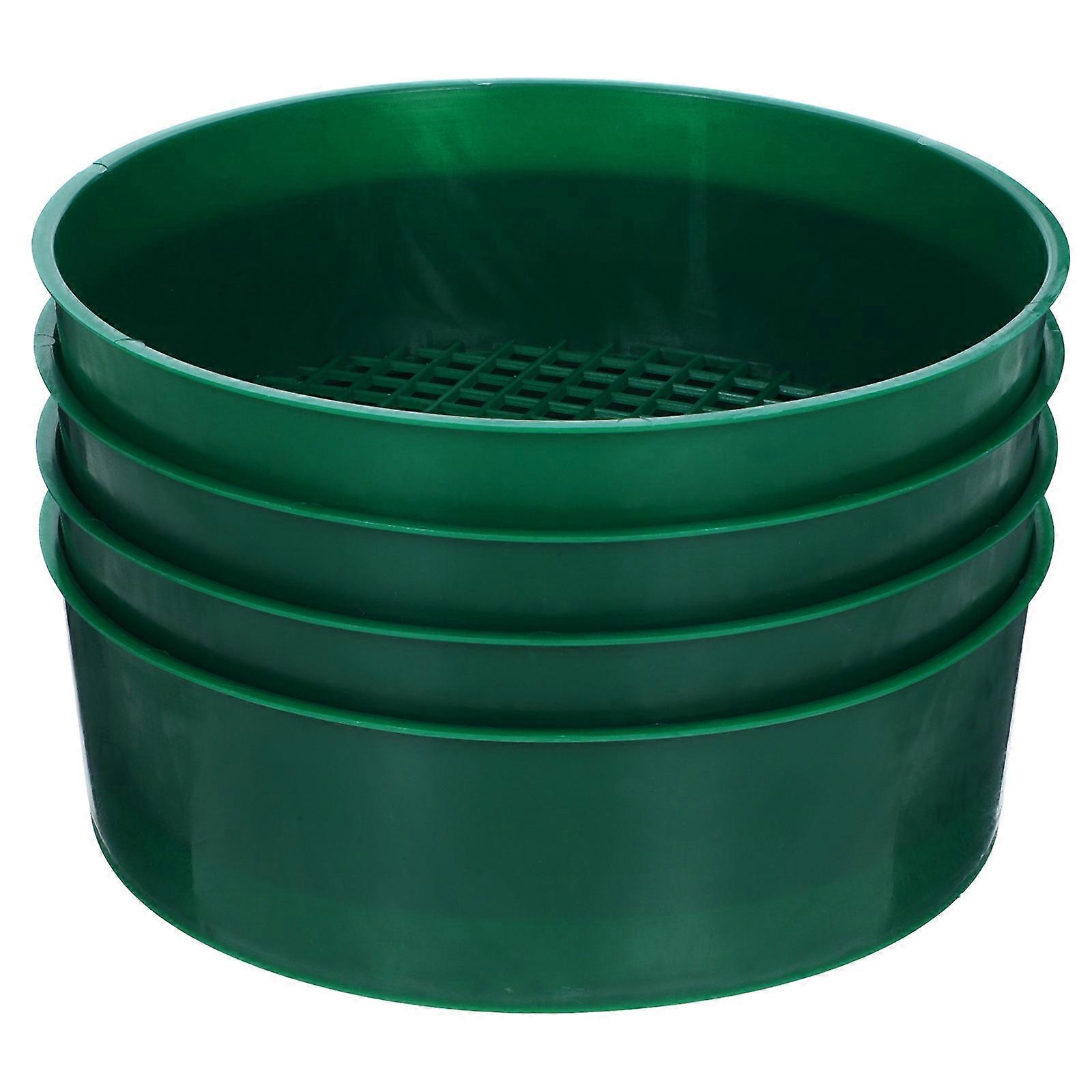 Soil Sifter Pan 4Pcs Multi-Use Garden Tool For Gardeners 16X16X5CM Green Filtering Soil
