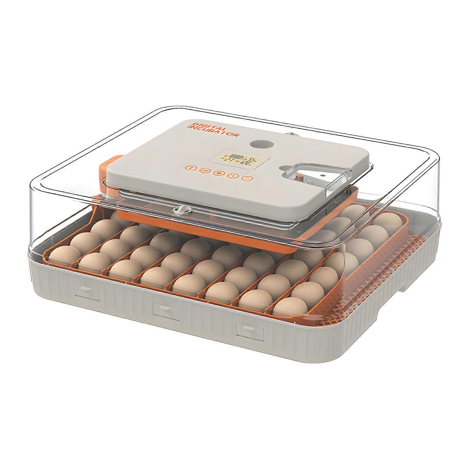 56 Eggs Poultry Incubator Digital Display Automatic Temperature Regulation 110V  White