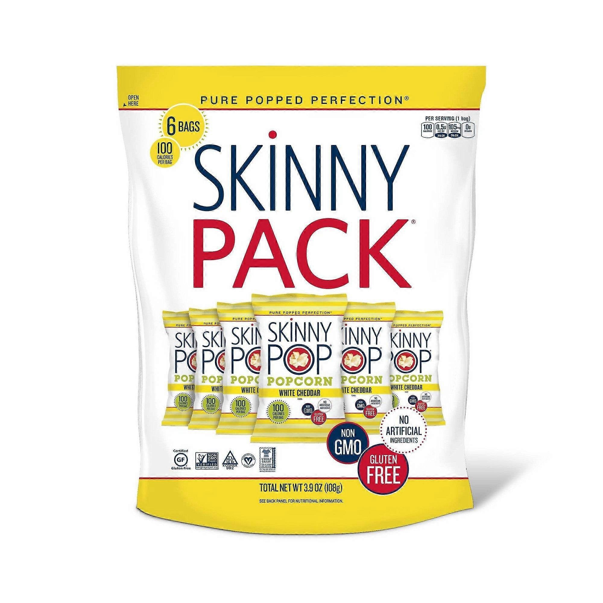 Skinnypop White Cheddar Popcorn Skinny Pack, 6 Ea