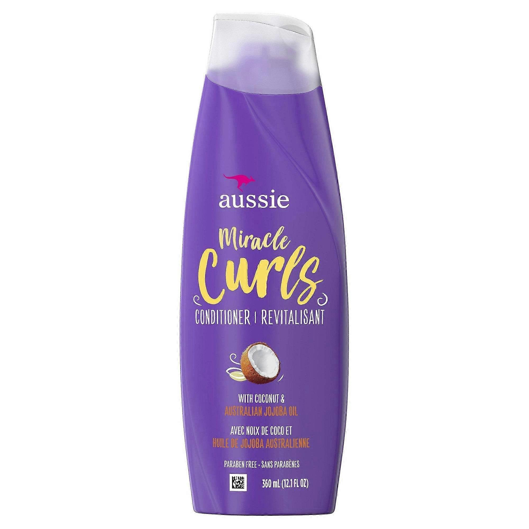 Condicionador Aussie Miracle Curls Com Óleo de Coco & Jojoba Para Cabelos Cacheados, 12.1 Oz