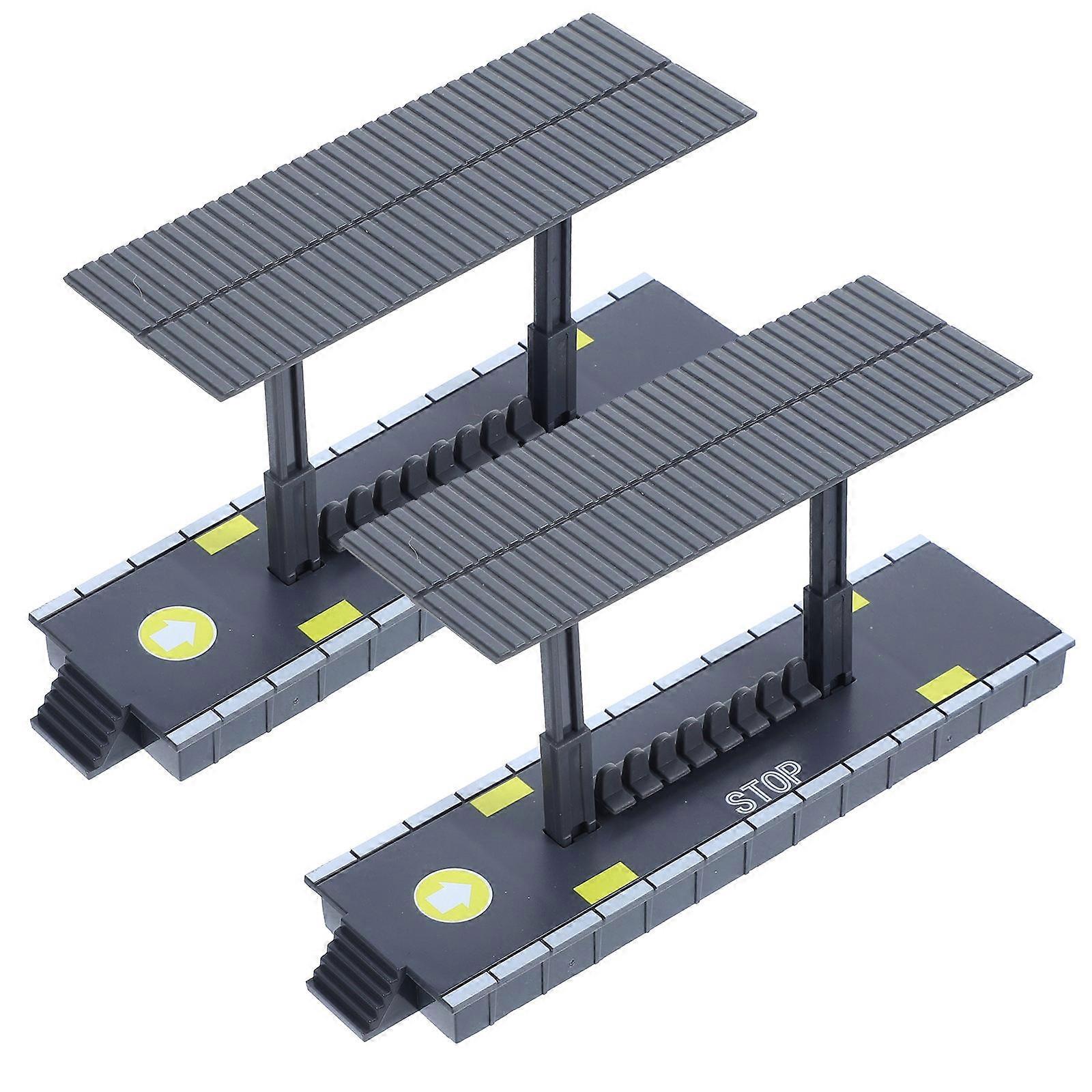 Simulation Station Toy Plastic Railway Platform Model Accessories 2Pcs