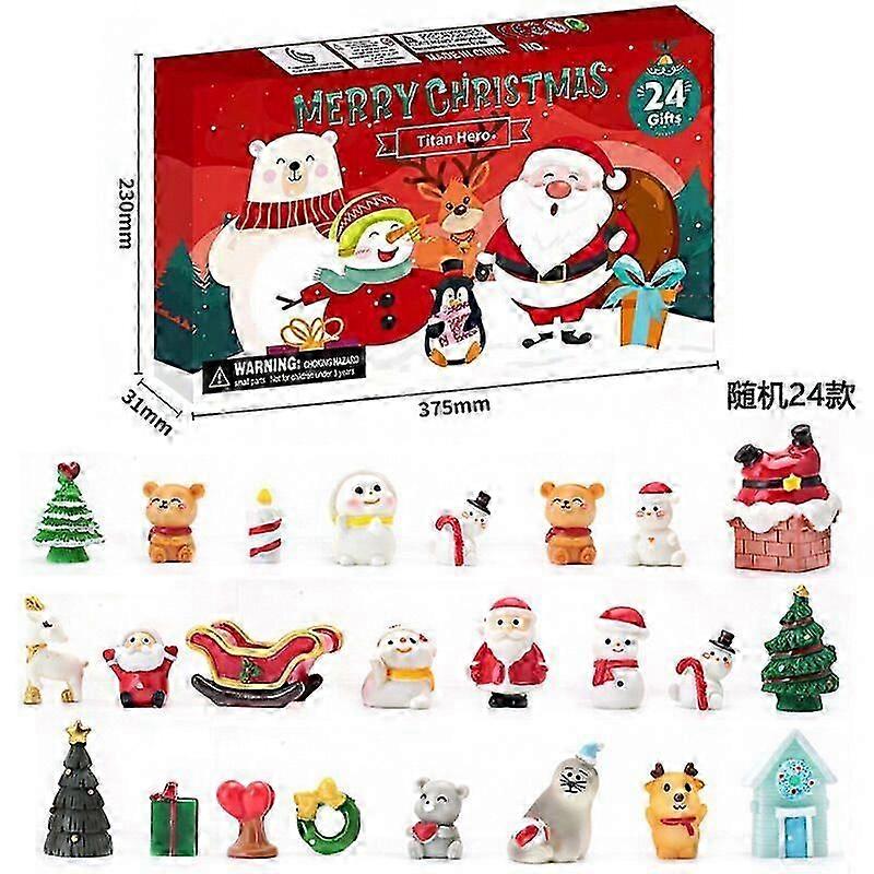 24pcs blind box Christmas advent calendar gift box Minecraft building block toys countdown small ornaments