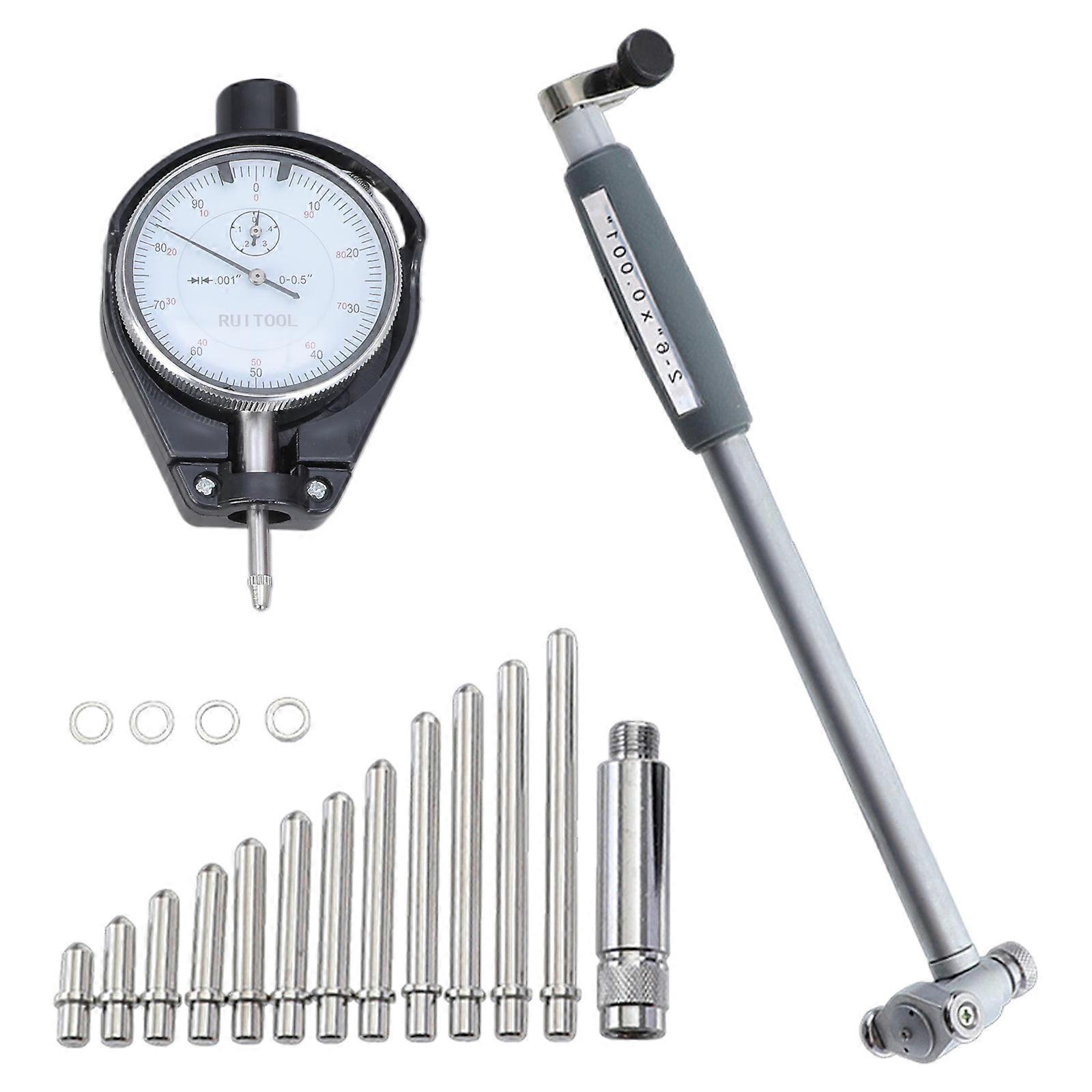 Bore Gauge 0.001in Deep Engine Hole Cylinder Measurement Gage Dials Bore Gage 2inch-6inch Internal Measure Cylinder Tool Multicolor