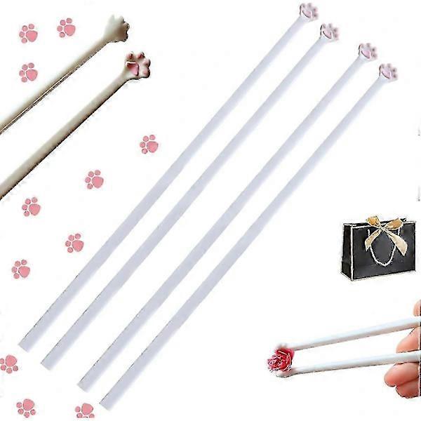 2 Pairs Cat Paw Sticks, Unique Pink Paw Print Sticks, Cat Paw Print Reusable Non-Slip Sticks, Durable Cat Claw Design, for Cat Lo