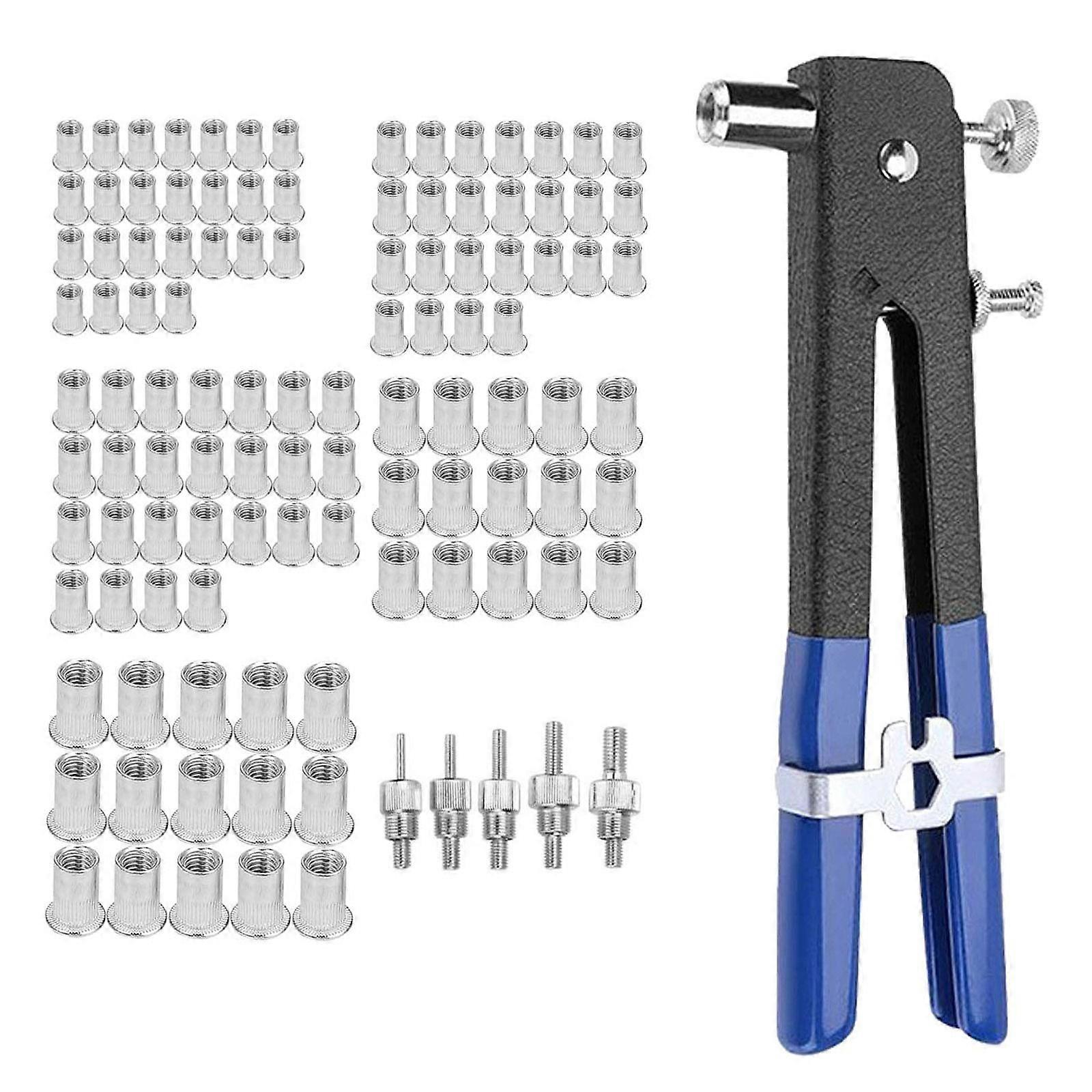 Heavy Duty Handy Riveter Kits, Rivet Nut Tools Rivet Nutsert Tool Kits With Interchangeable Mandrel, Hand Riveter Rivet Multicolor