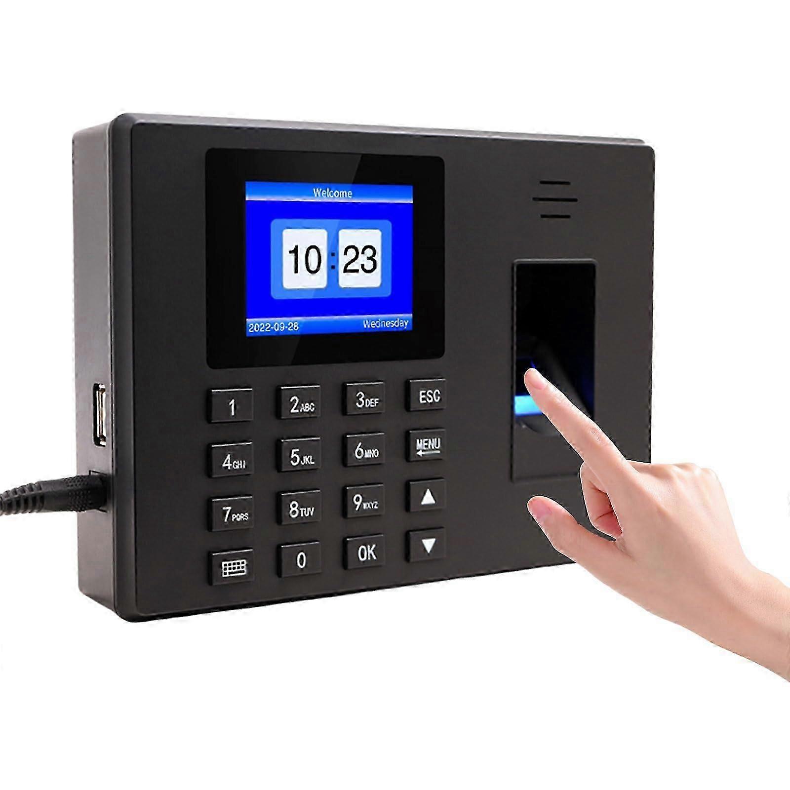 Time Recording for Small Businesses F06, Fingerprint Stamp Clock, Automatic Hour Calculation, No Network, Up to 1000 Employees