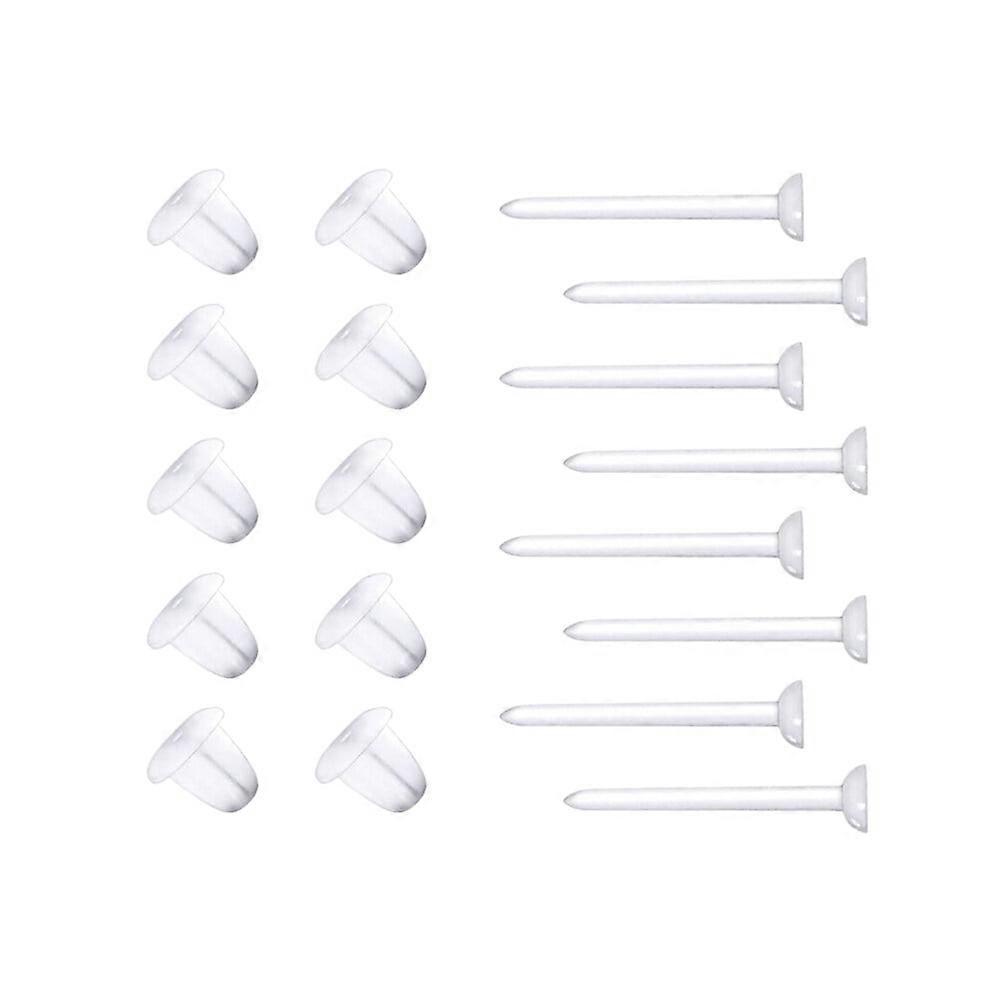 100 Pcs Clear Earring Plastic Earring Backs Earrings Blank Stud Tiny Head Findings DIY Supplies