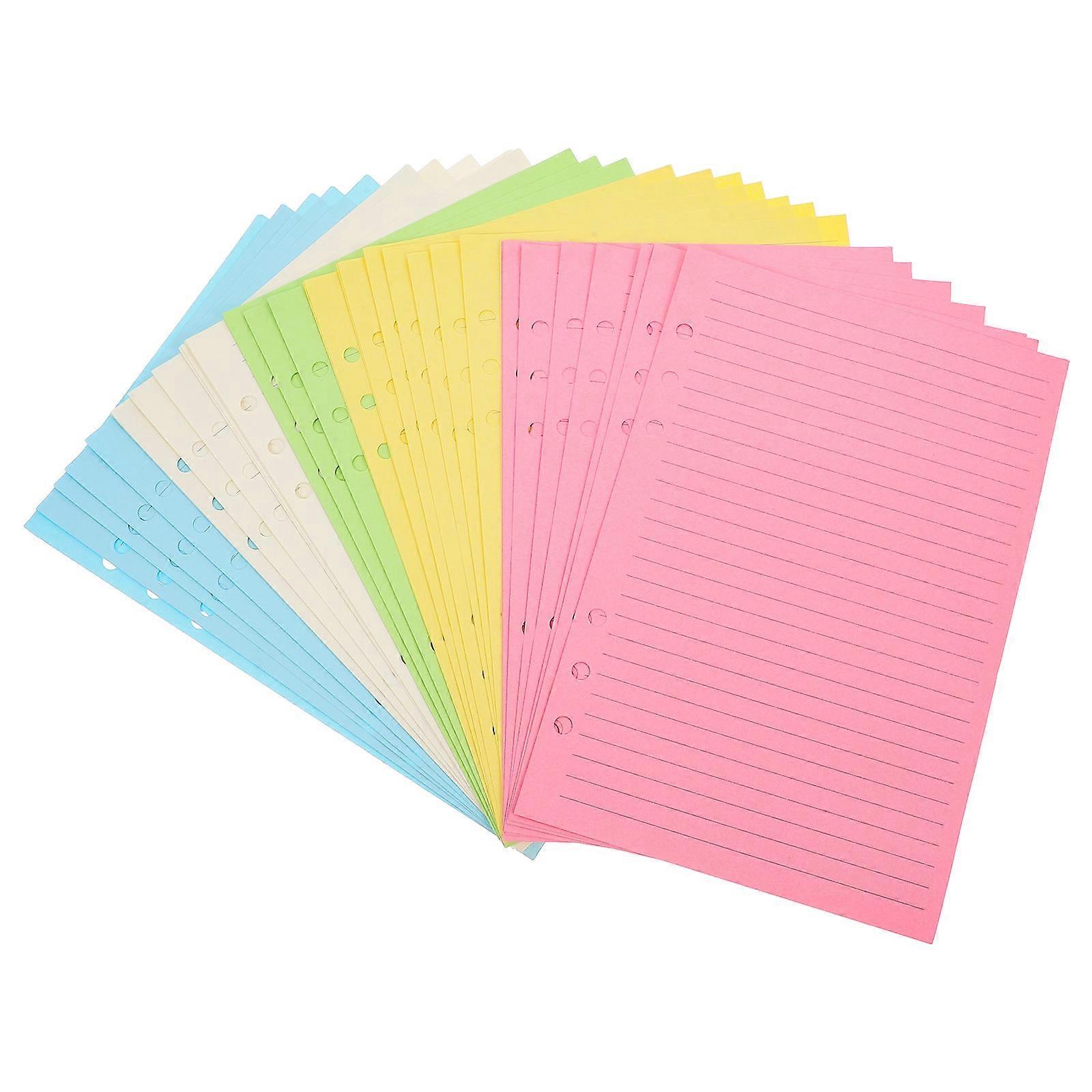 Assorted Color Notebook Refill Paper for Note Taking 50 Sheets Insert Paper