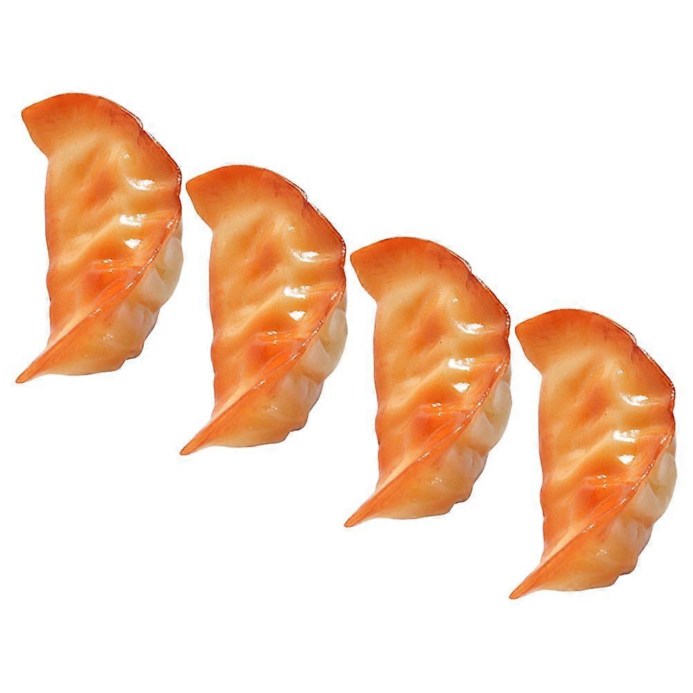 Simulation Dumpling Model for Decor 4Pcs PVC Fake Dumpling Photography Prop